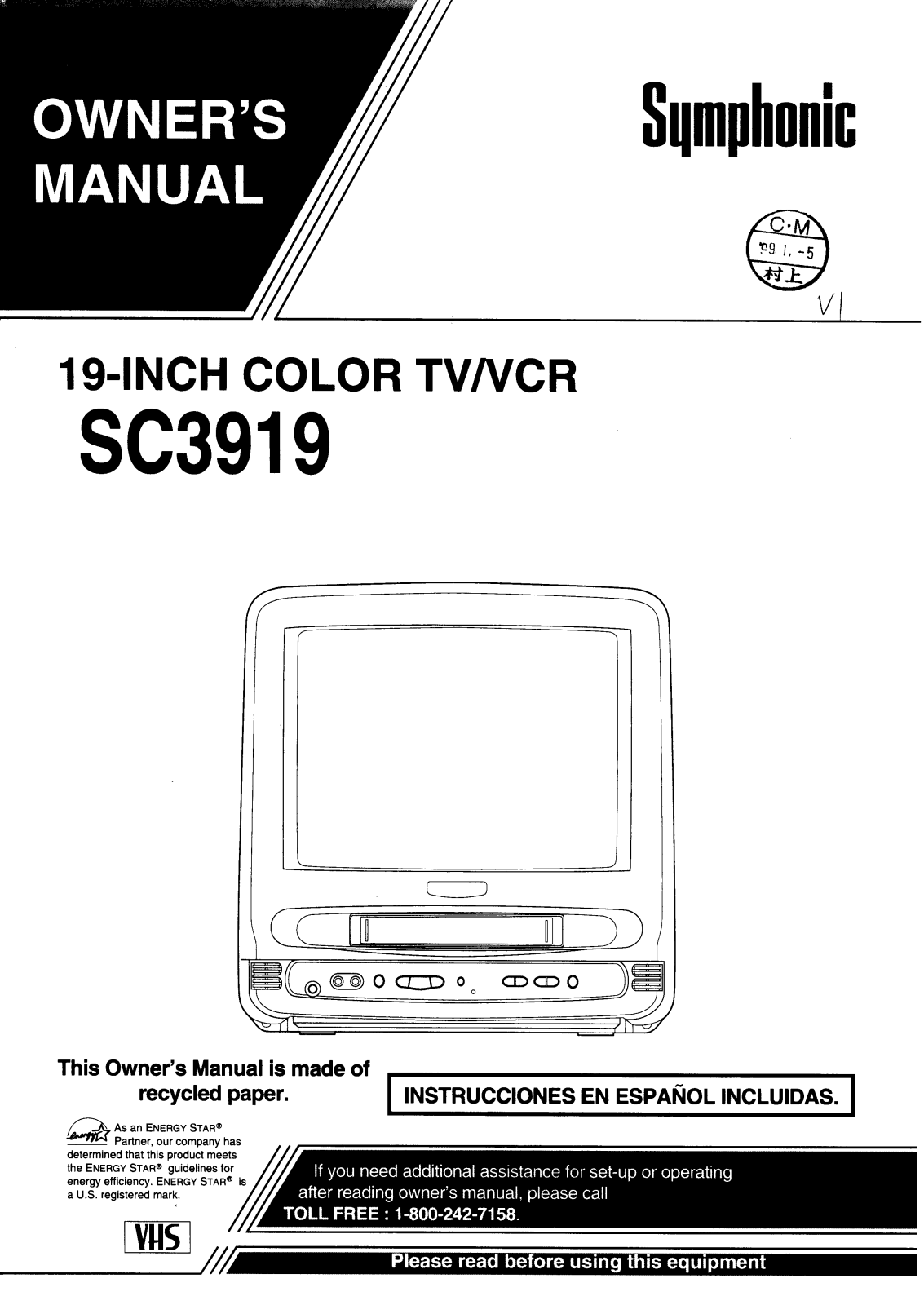 FUNAI SC3919, SC3919 User Manual