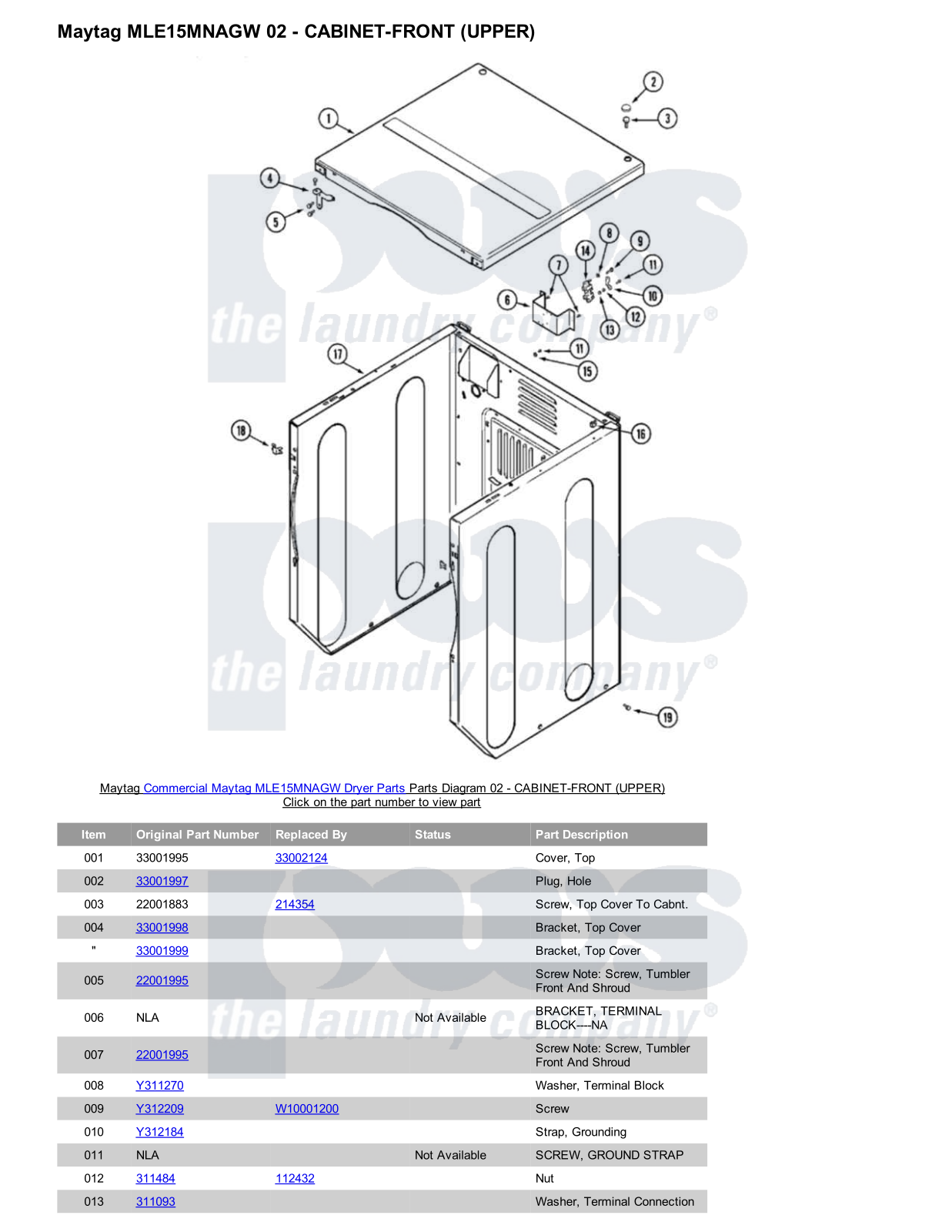 Maytag MLE15MNAGW Parts Diagram