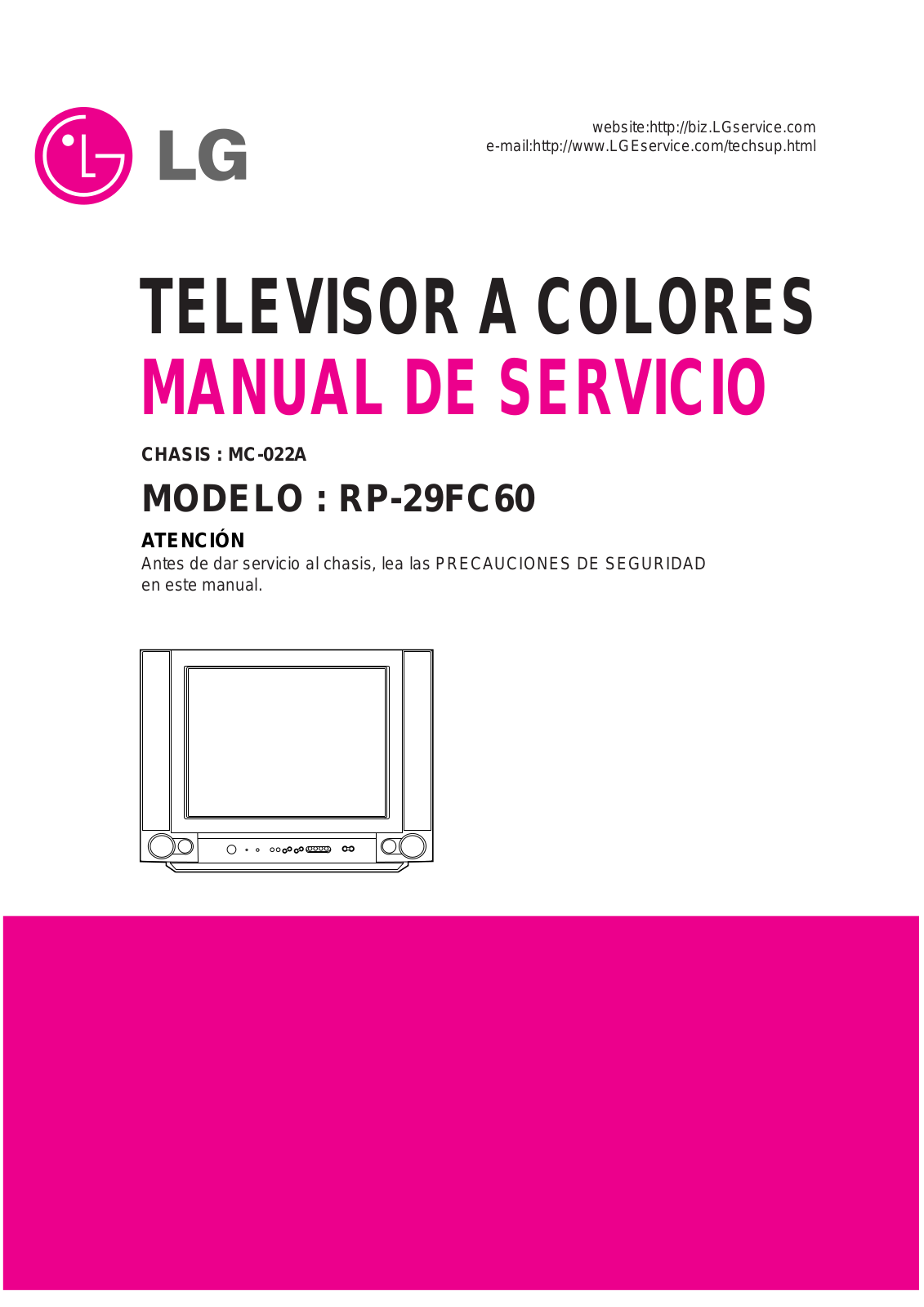 LG RP 29FC60 Service Manual