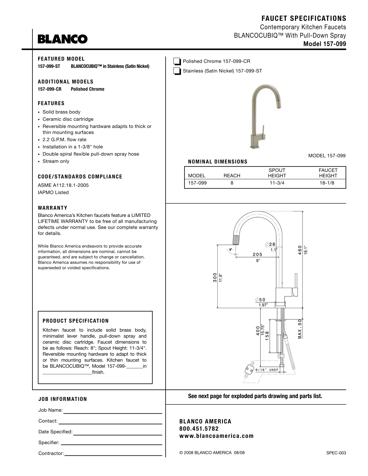 Blanco 157-099 User Manual