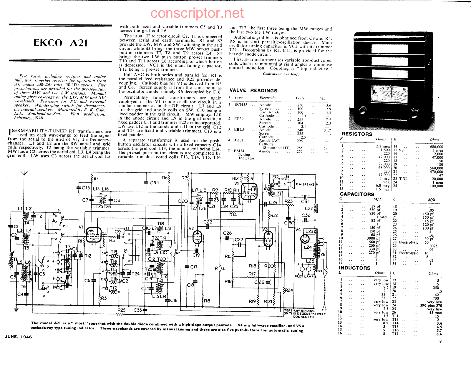 EKCO A21 Service manual