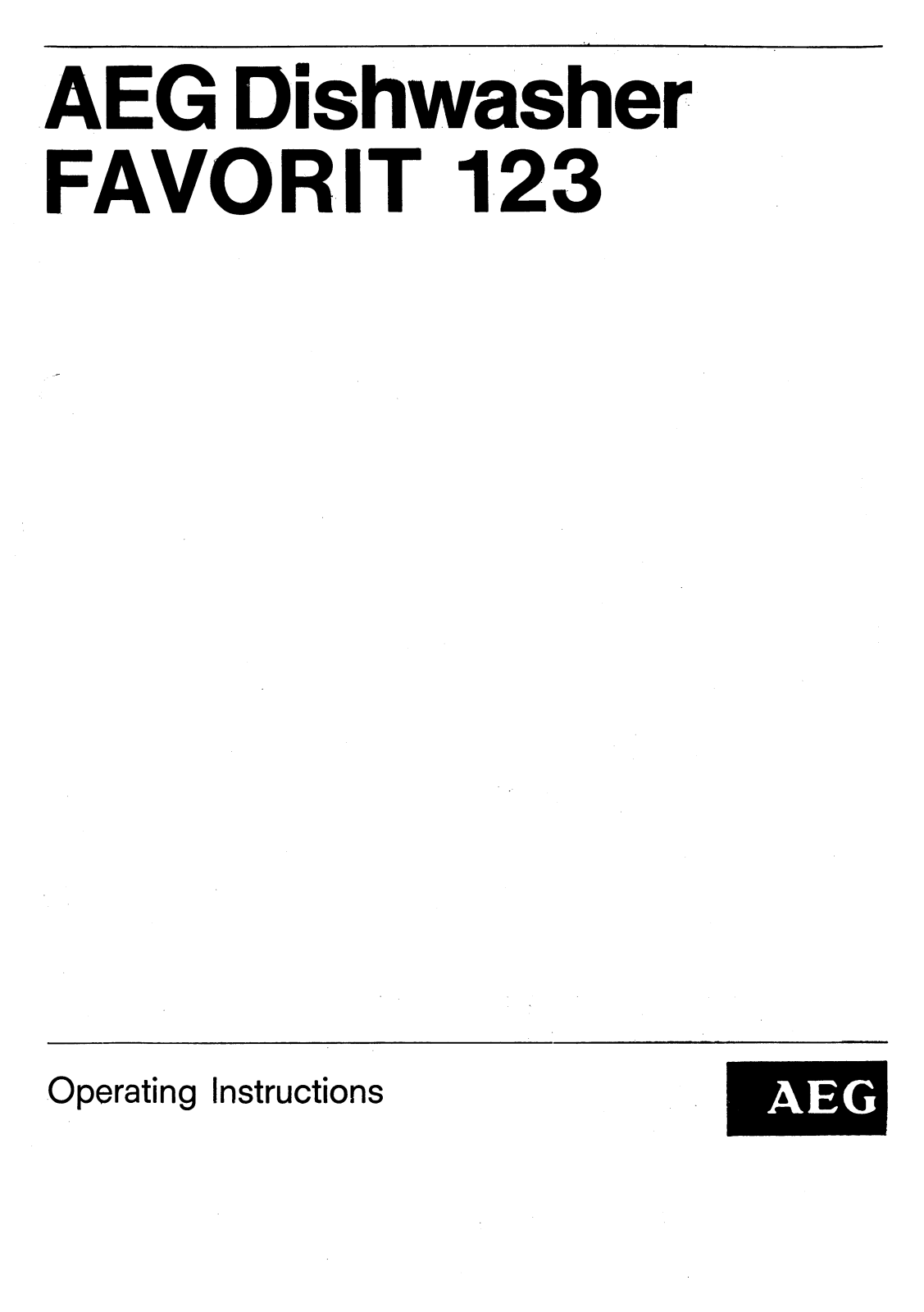 Aeg-electrolux FAVORIT 123 User Manual