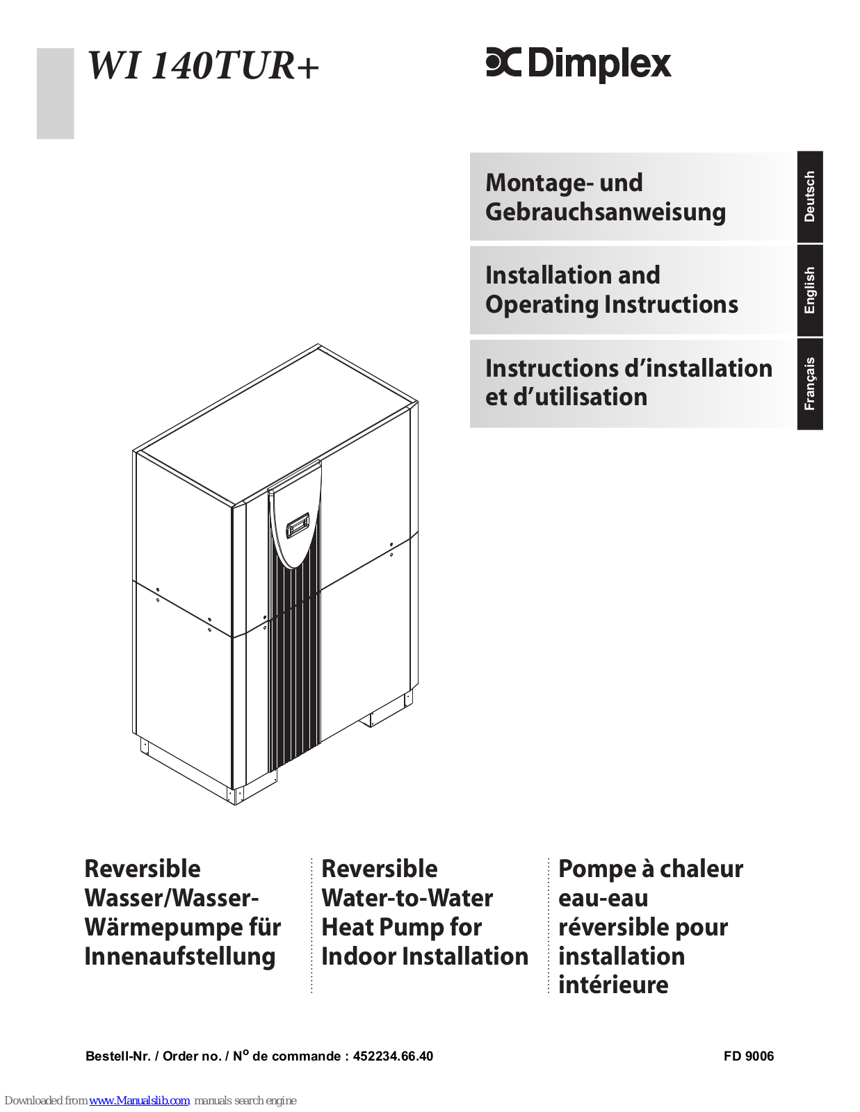 Dimplex WI 140TUR+ Installation And Operating Instructions Manual