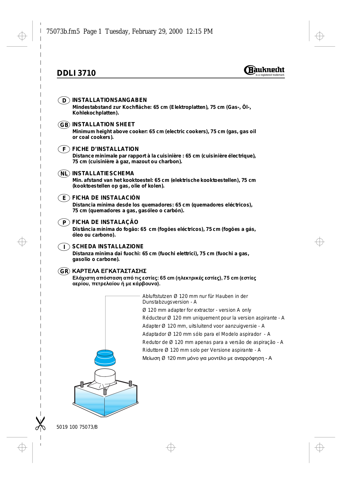 Whirlpool DDLI 3710 IN-1 User Manual