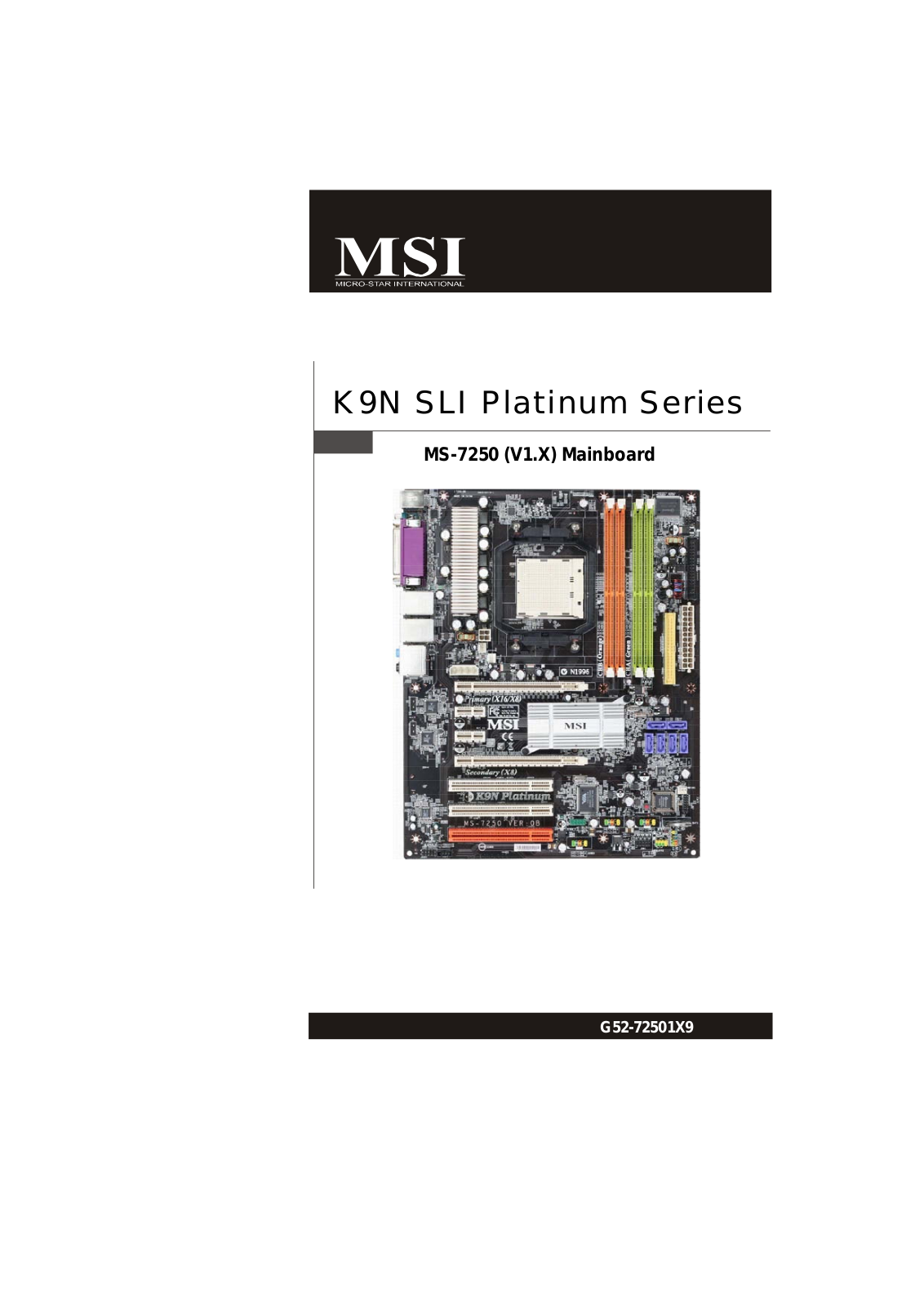 MSI K9N SLI Platinum User Manual