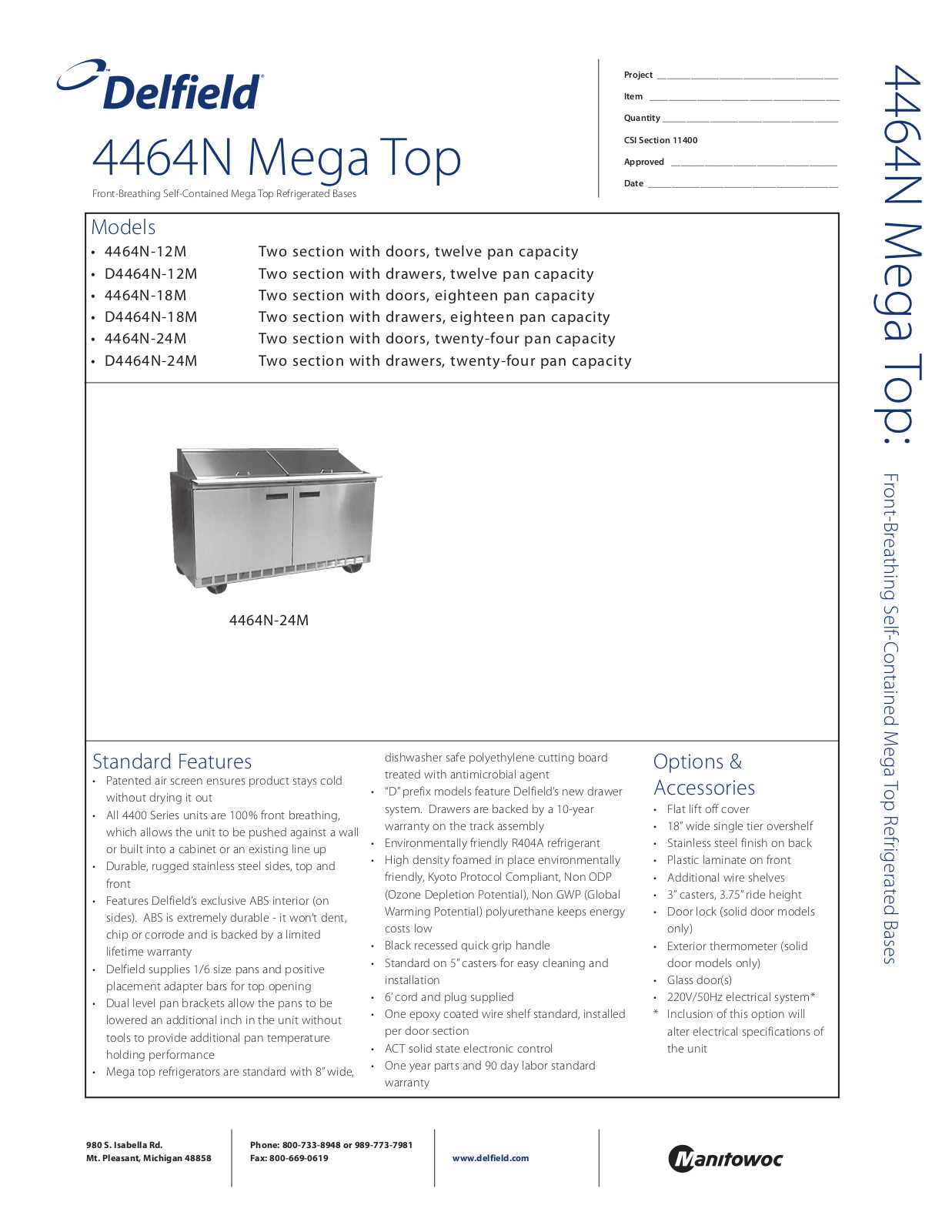 Delfield 4464N-12M User Manual