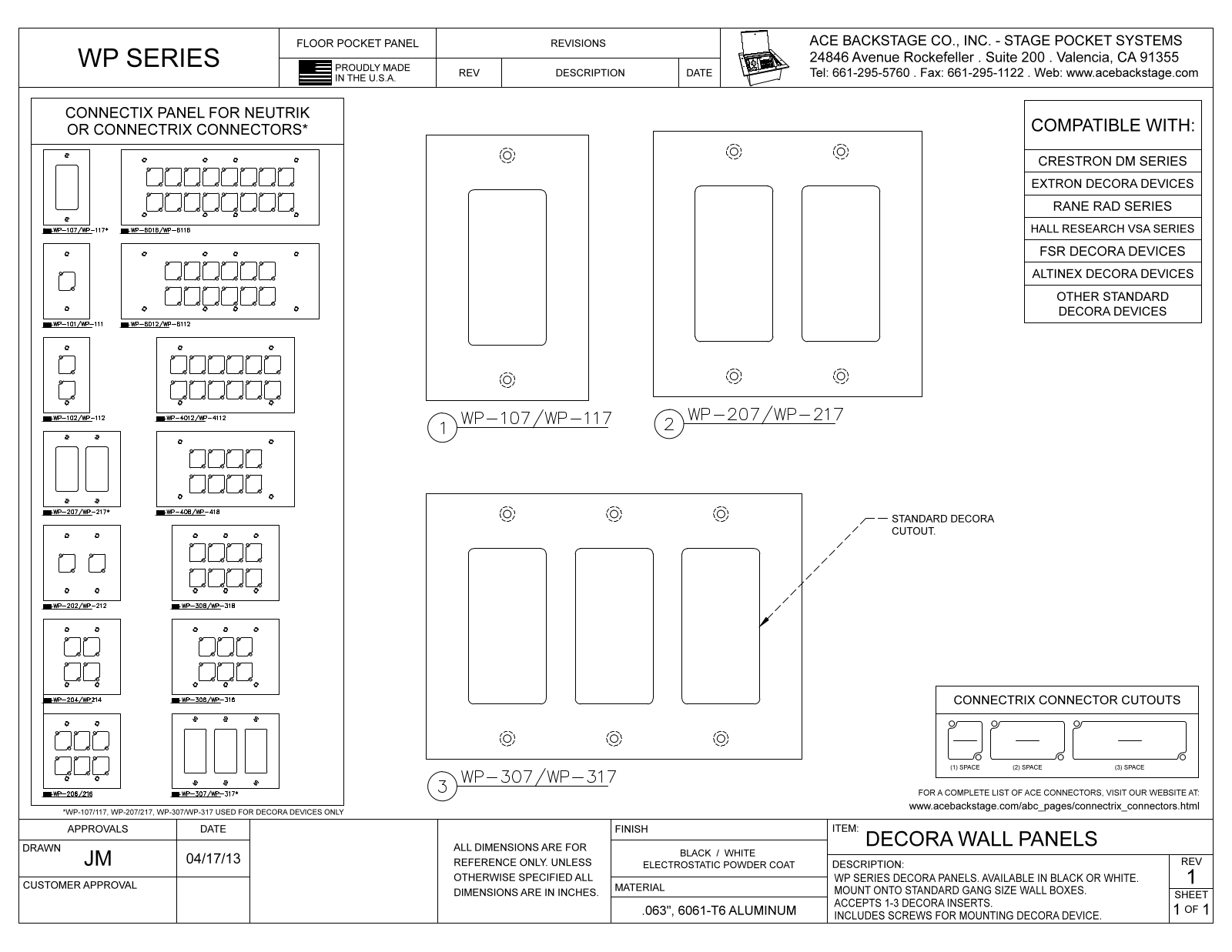 Ace Backstage WP-207 Specifications