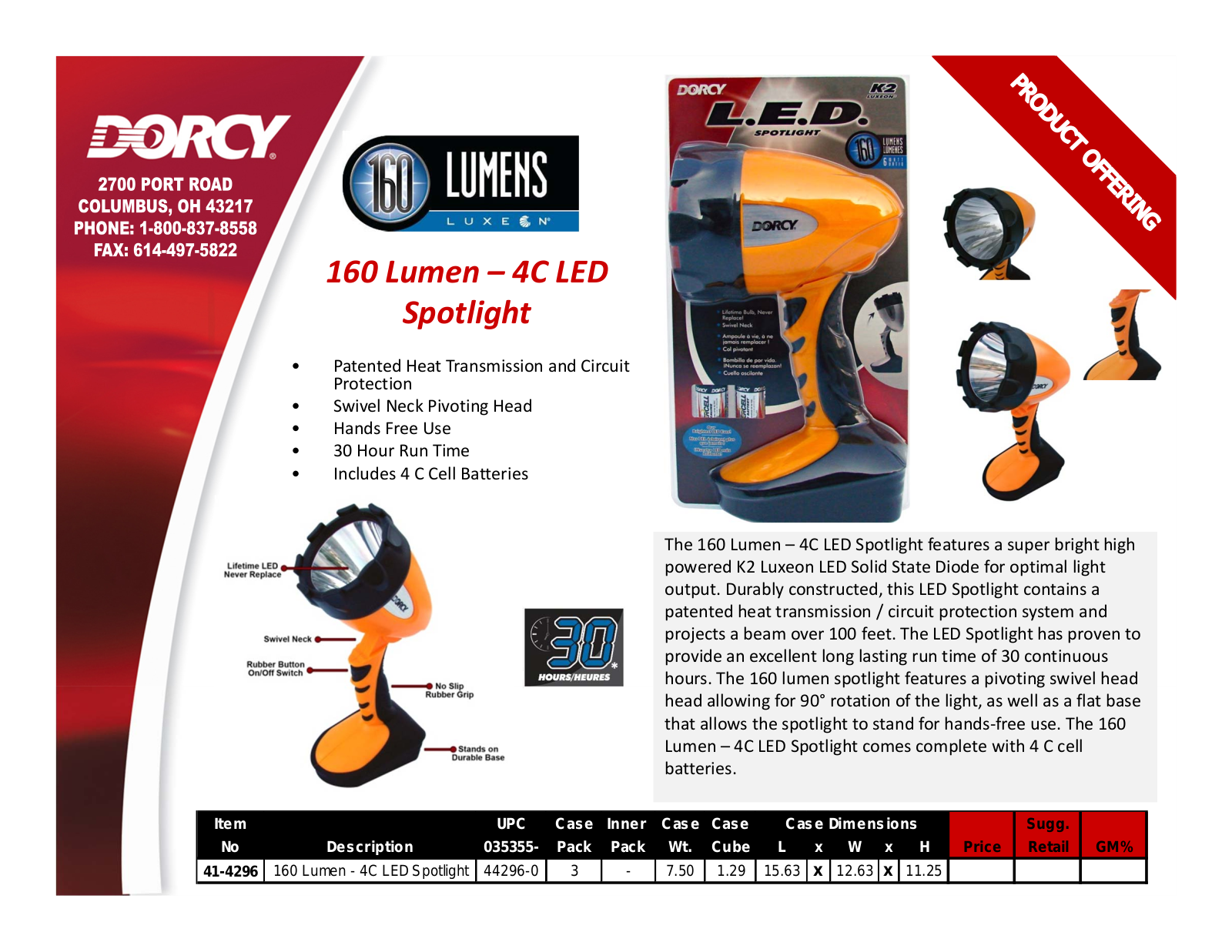 Dorcy 41-4296 Catalog Page