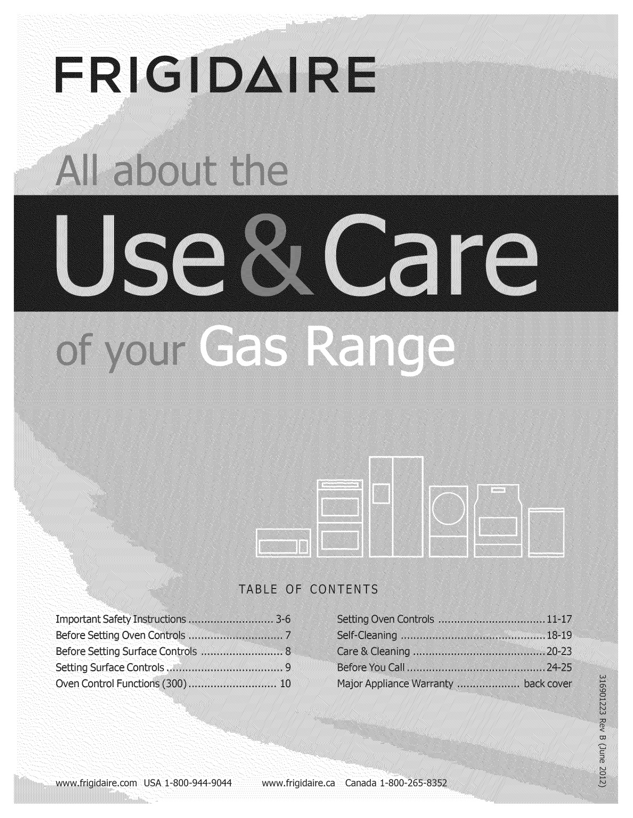 Frigidaire LFGF3019NWA, LFGF3019NSA, LFGF3019NBA Owner’s Manual