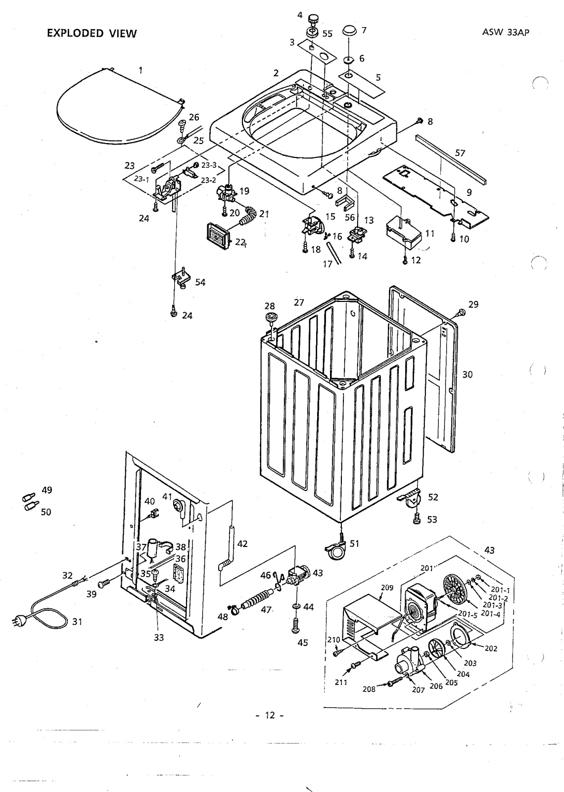 Sanyo ASW-33AP Service Manual