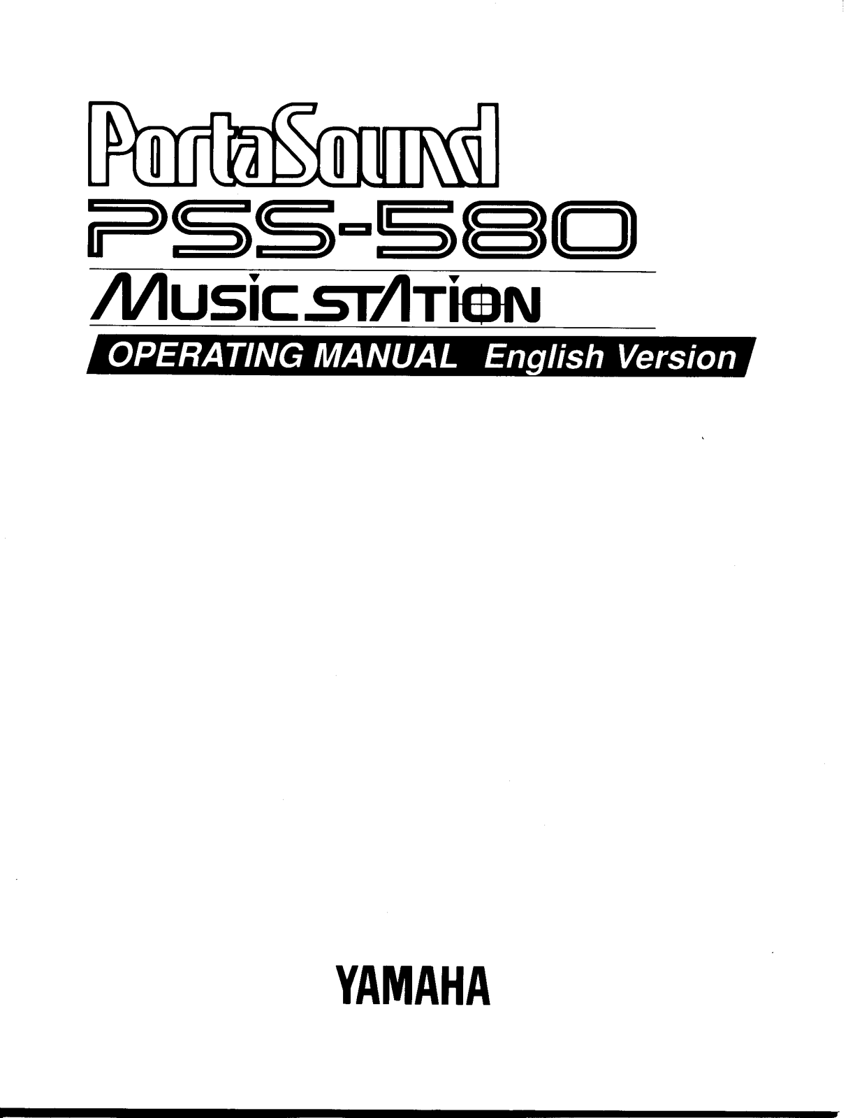 Yamaha PSS580, PSS580E User Manual