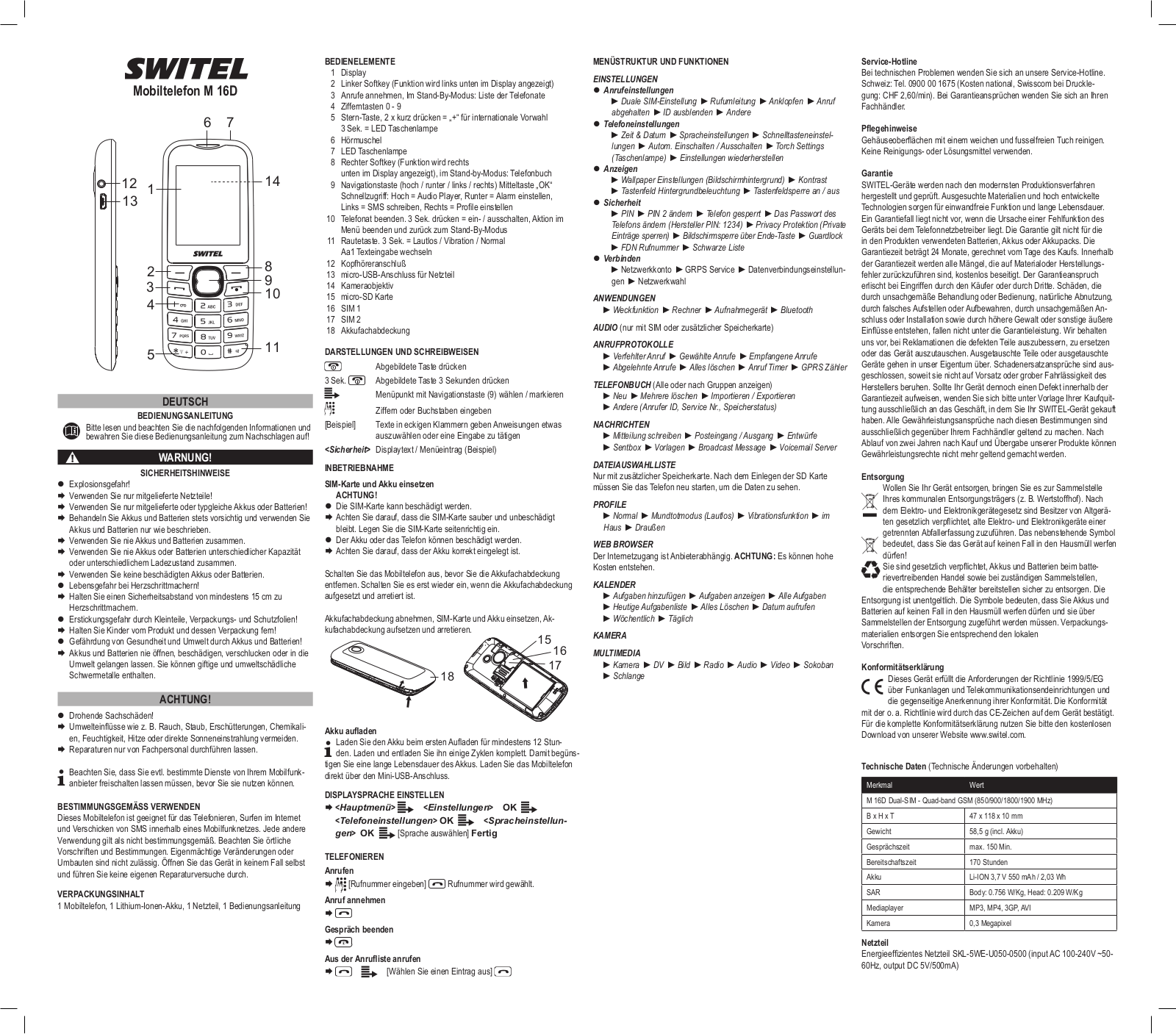 Switel M16D User Manual