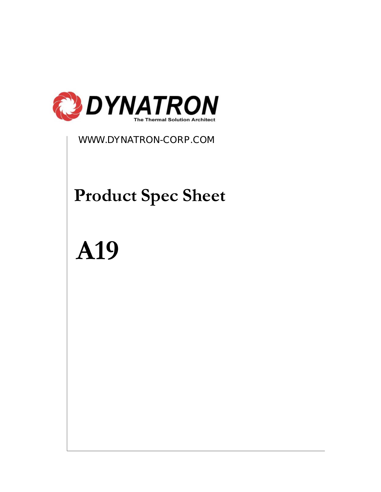 Dynatron A19 User Manual