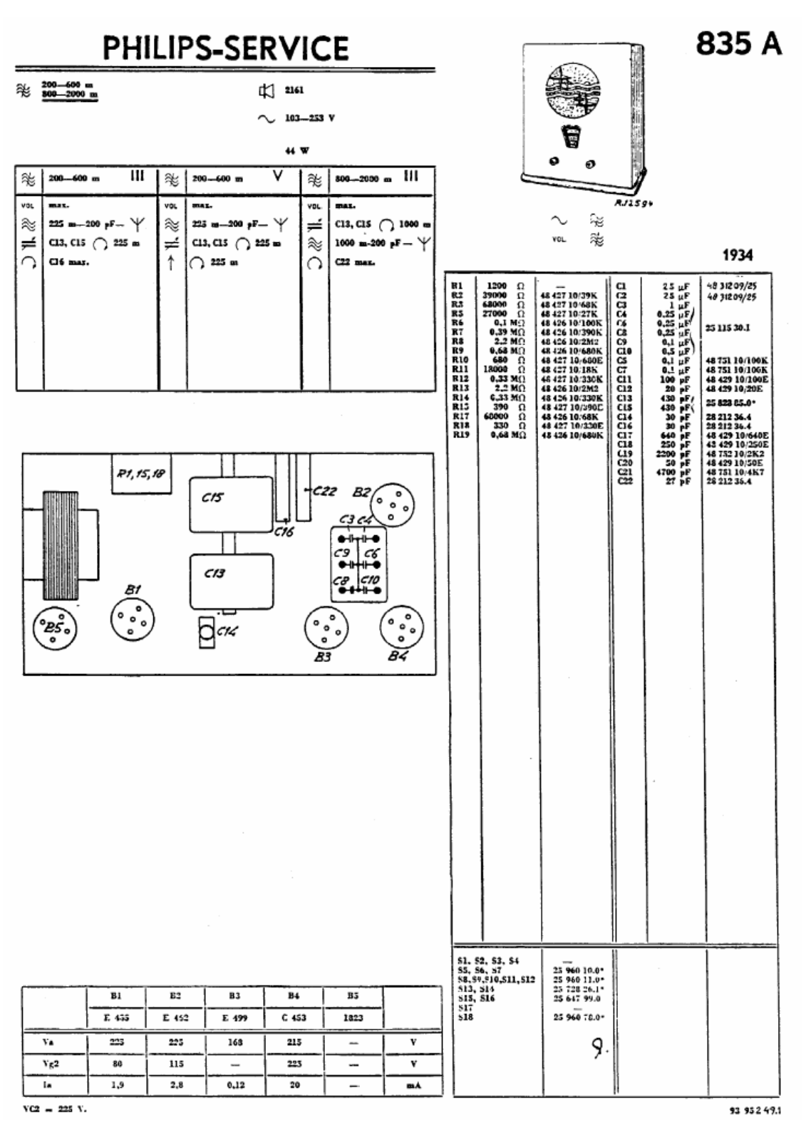 Philips 835a components