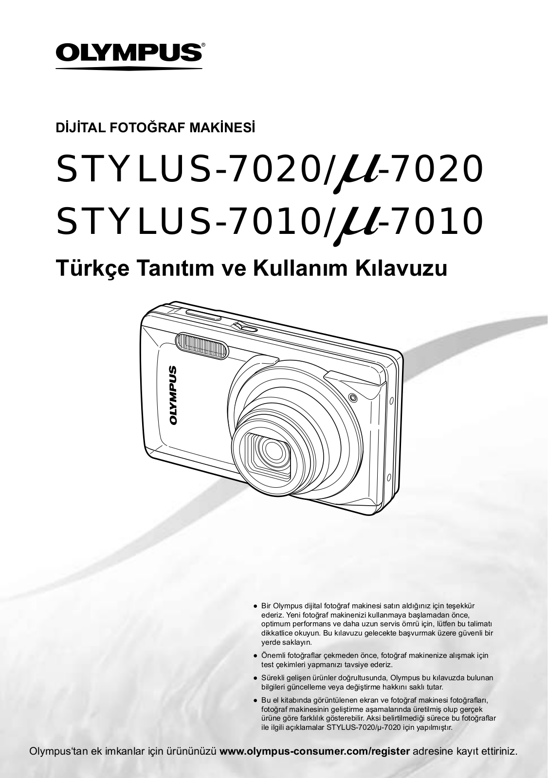 Olympus STYLUS-7020, µ-7020, STYLUS-7010, µ-7010 User Manual