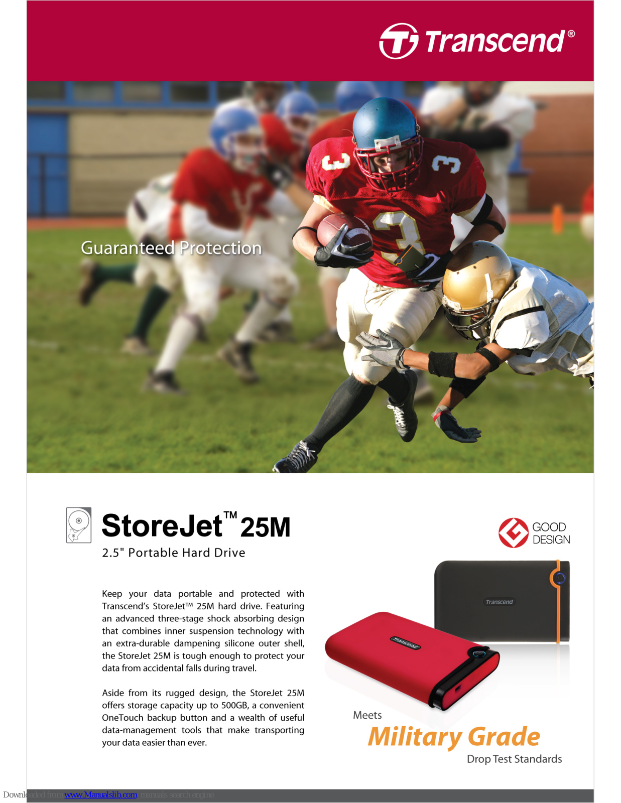 Transcend StoreJet 25M, StoreJet 25M 250GB, StoreJet 25M2 750GB Brochure & Specs