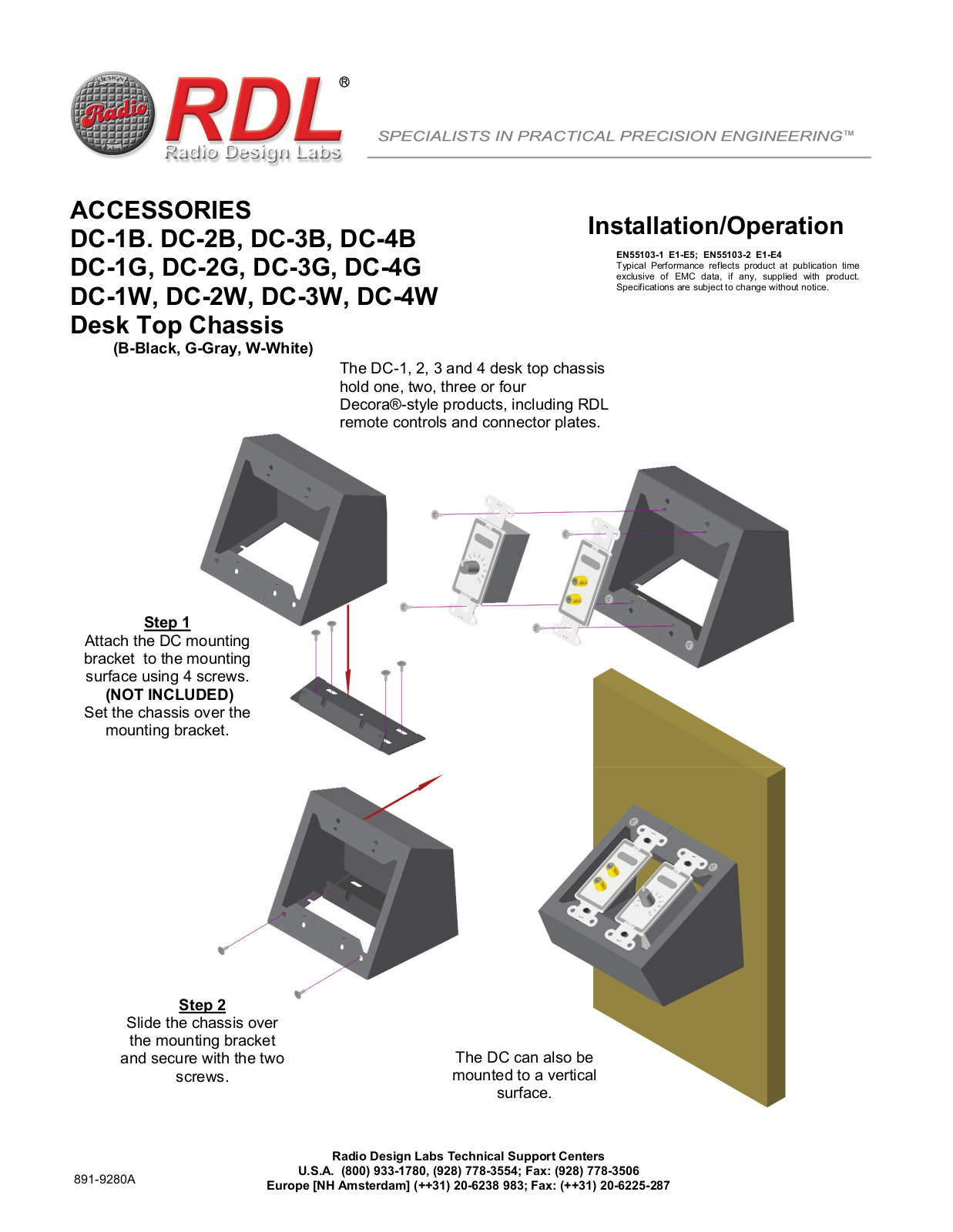 RDL DC-4W, DC-3W, DC-4G, DC-3G, DC-3B Datasheet - ManualMachine.com