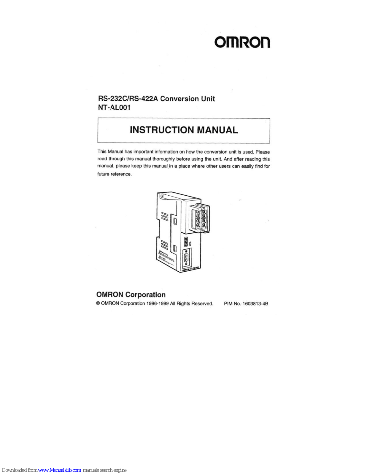 Omron NT-AL001 Instruction Manual