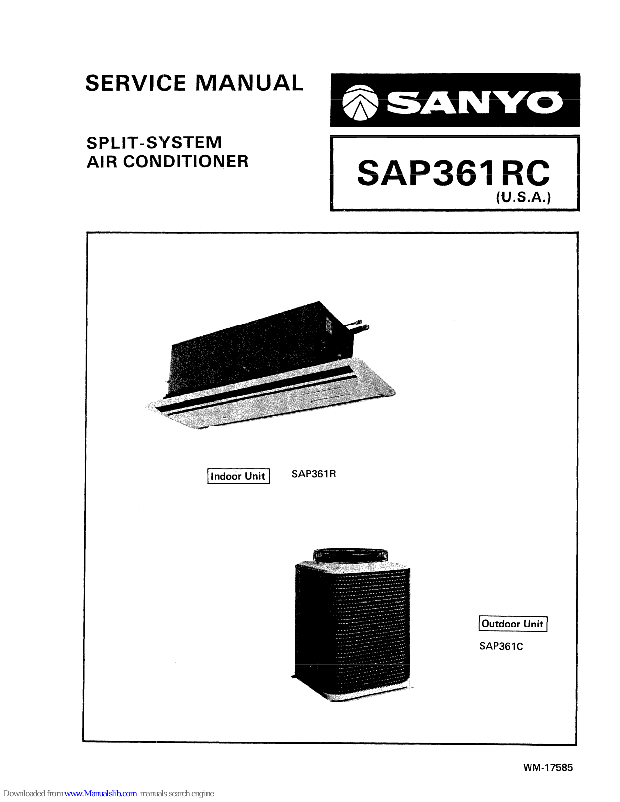 Sanyo SAP361 RC,SAP361C,SAP361R,SAP361RC Service Manual