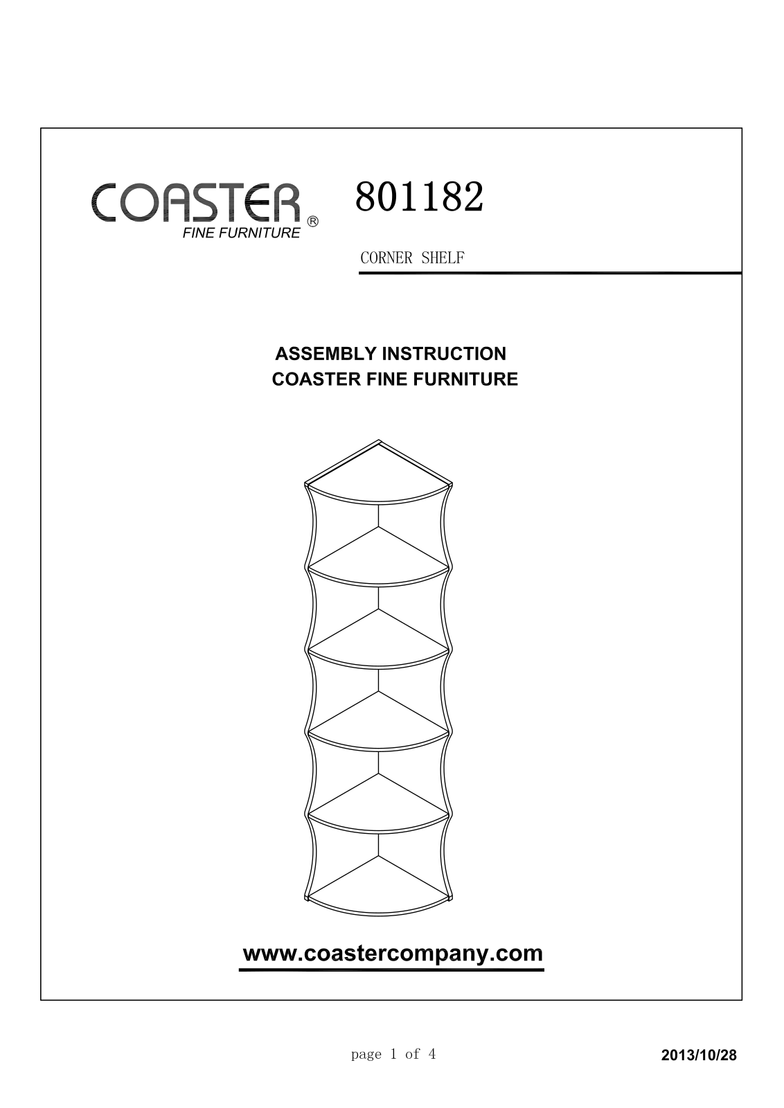 Coaster 801182 Assembly Guide