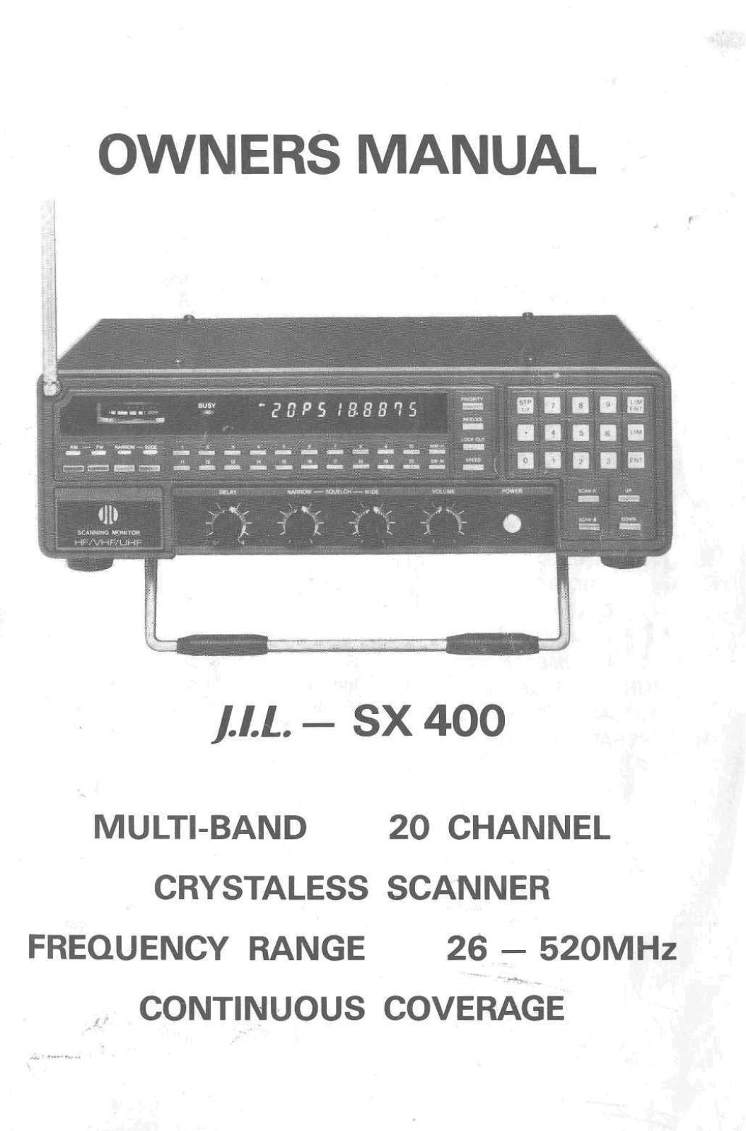 JIL JIL,SX-400 User guide - ManualMachine.com