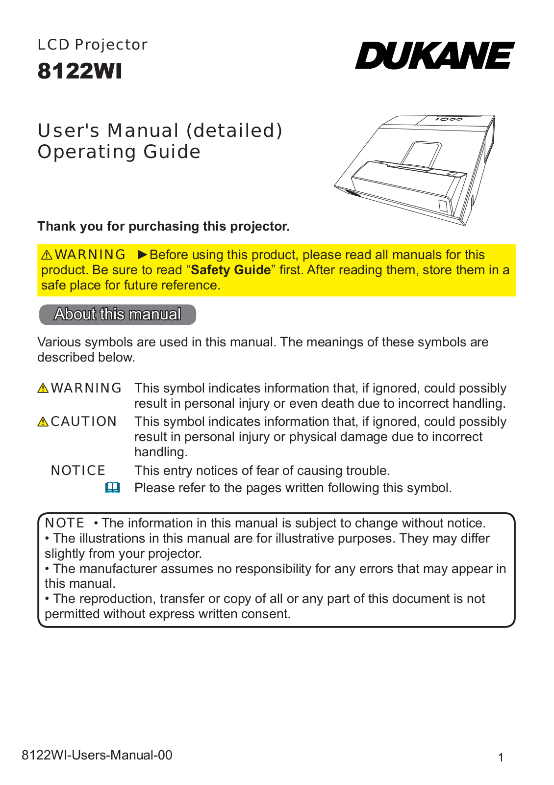 Dukane 8122WI User Manual