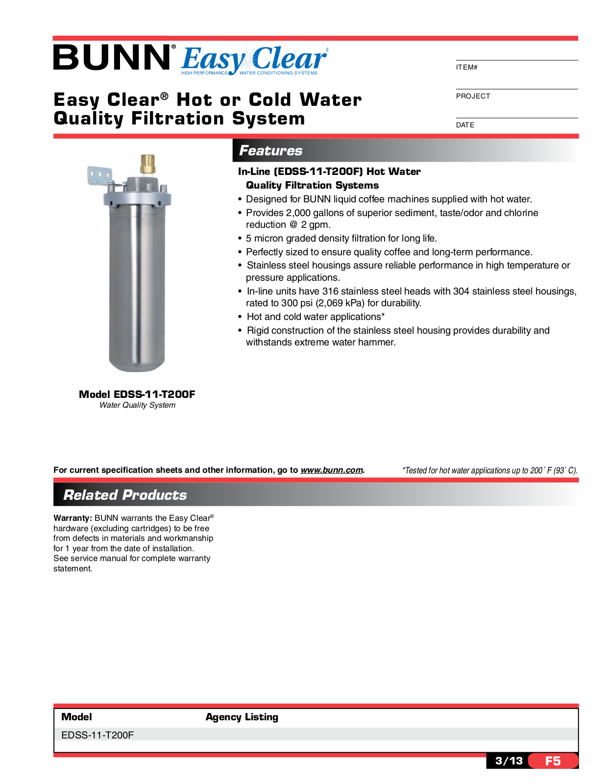 Bunn Coffee Maker ED-T200F-1 User Manual