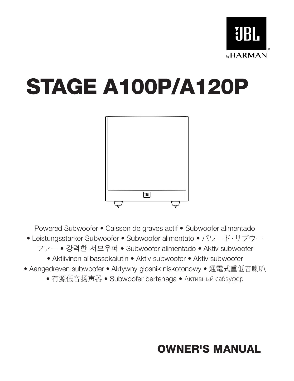 JBL STAGE A120P, STAGE A100P Owner's Manual