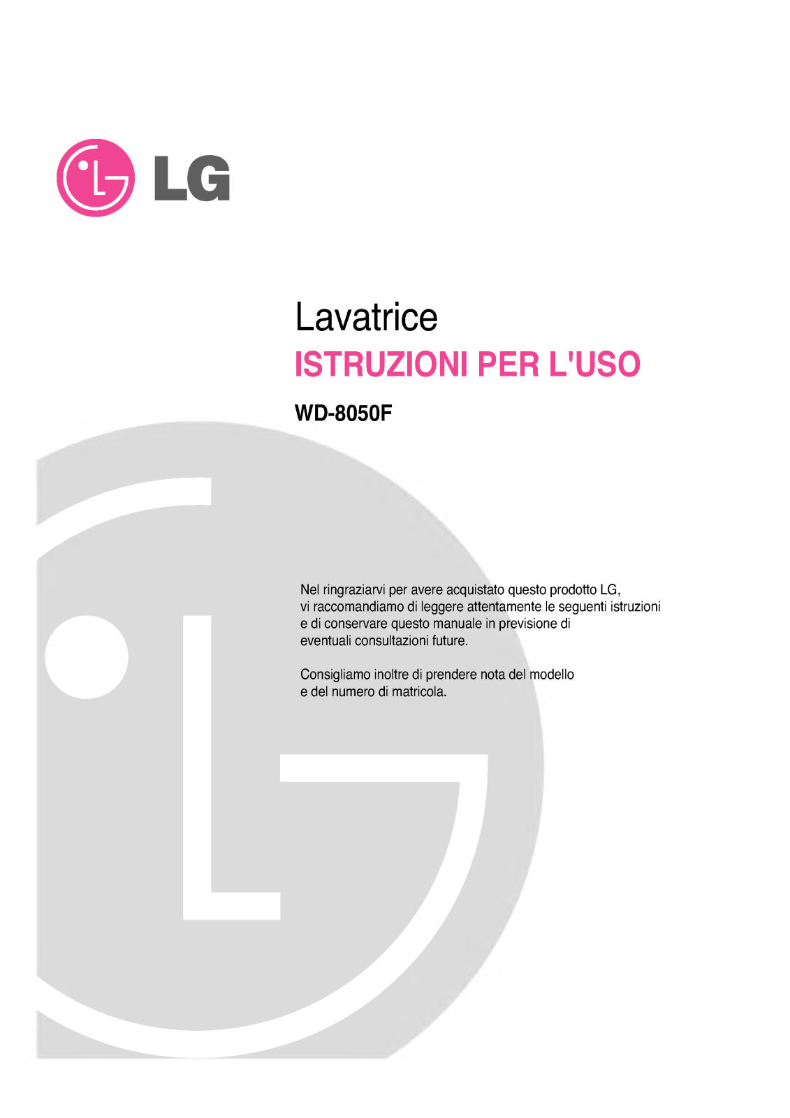 Lg WD-8050F User Manual