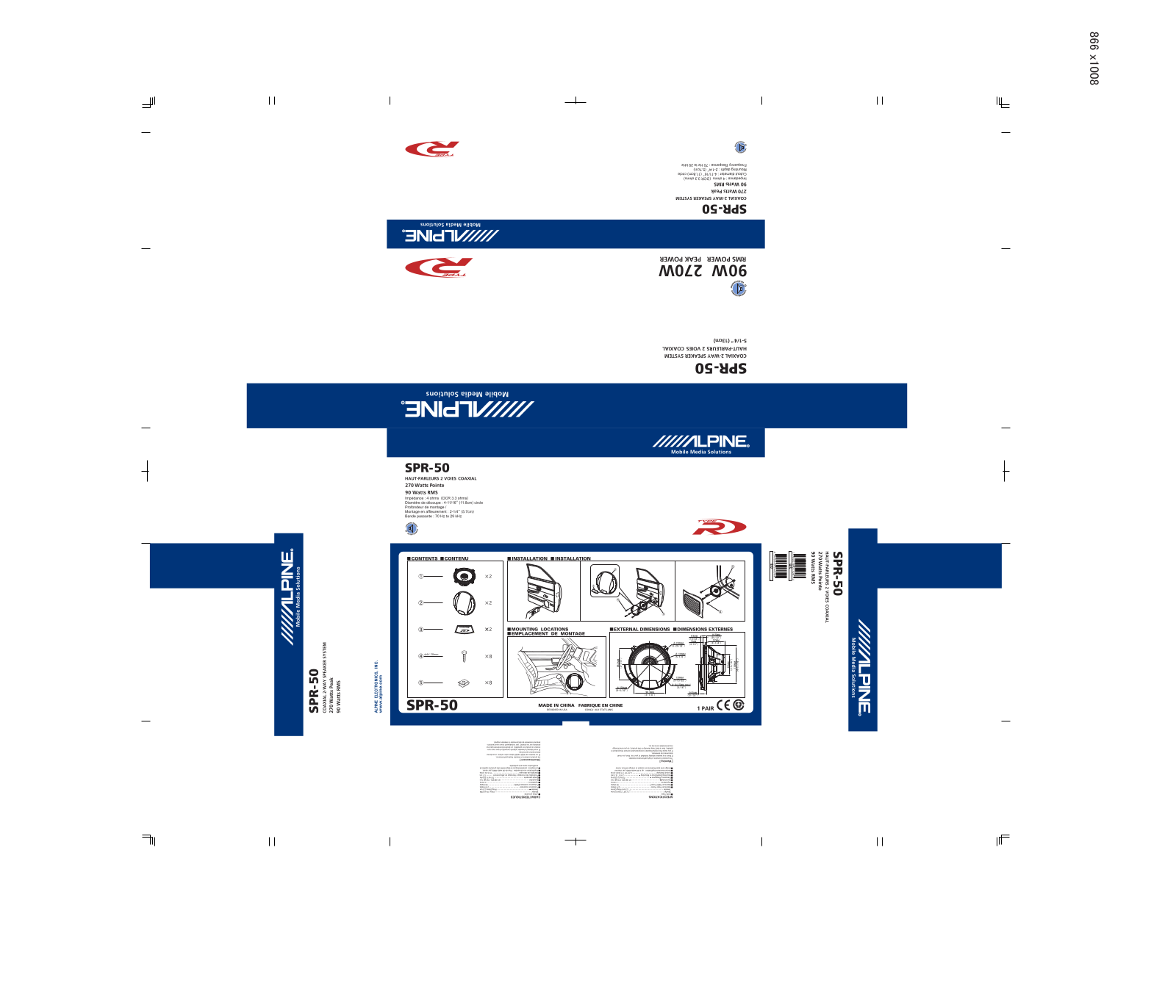 Alpine SPR-50 User Manual