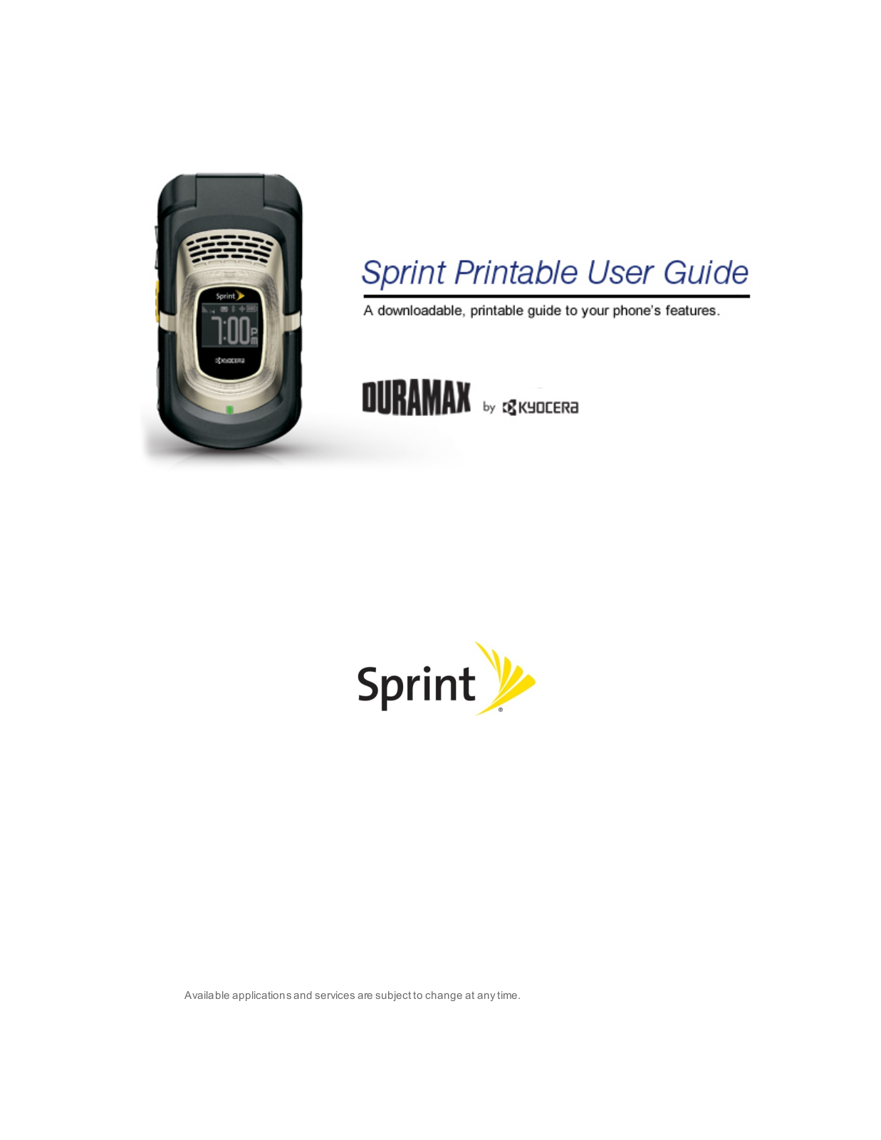 Kyocera DuraMax User Guide