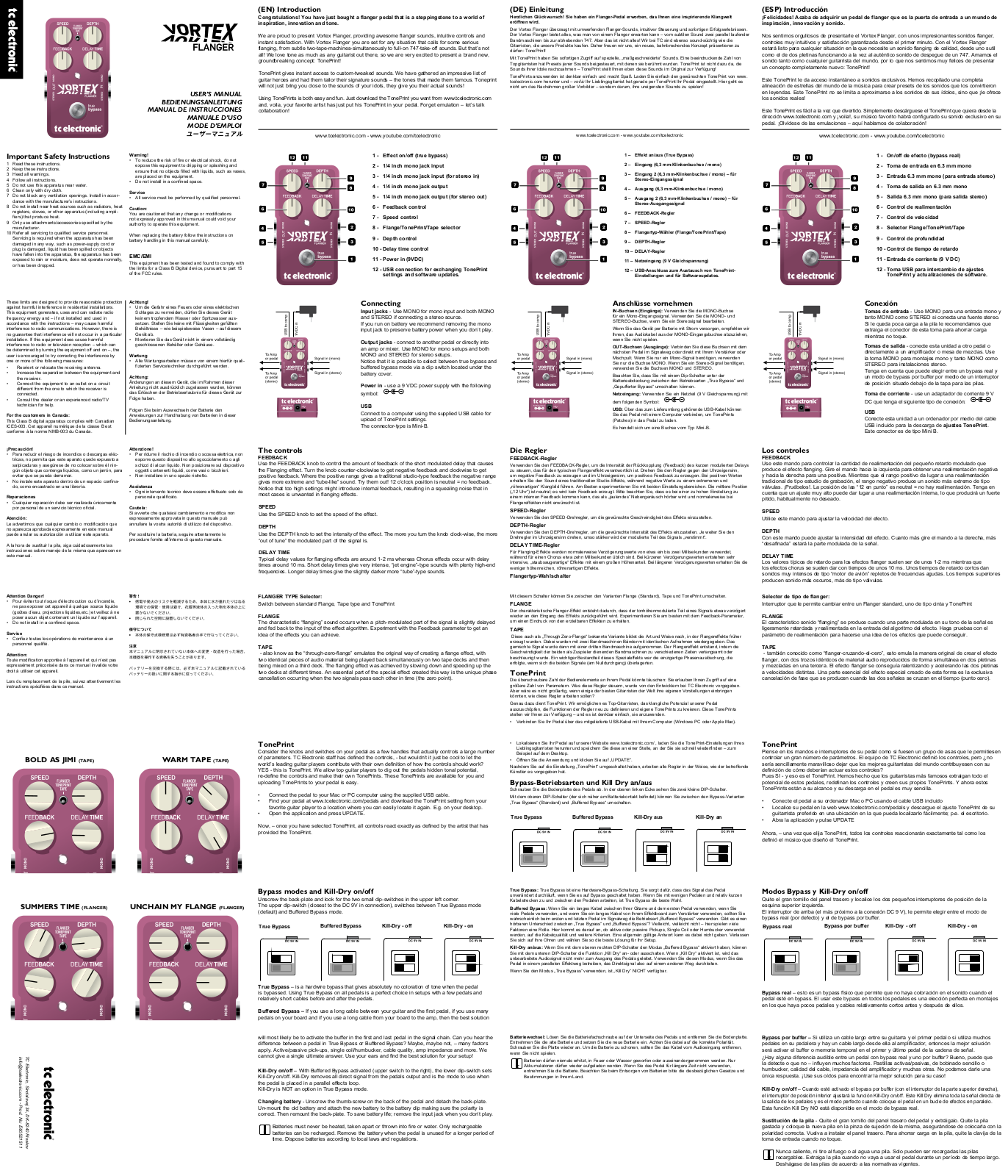 TC Electronic Vortex User manual