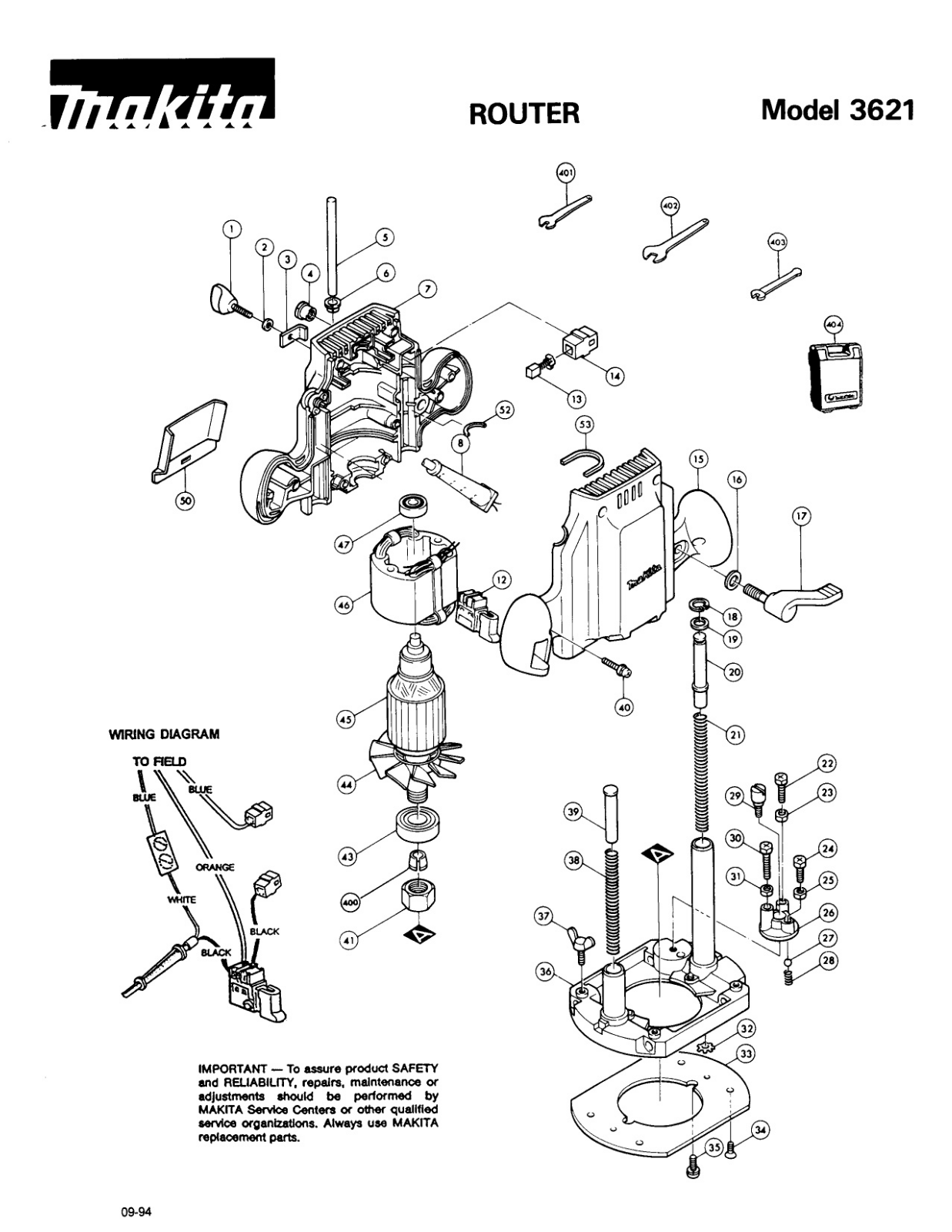 Makita 3621X User Manual