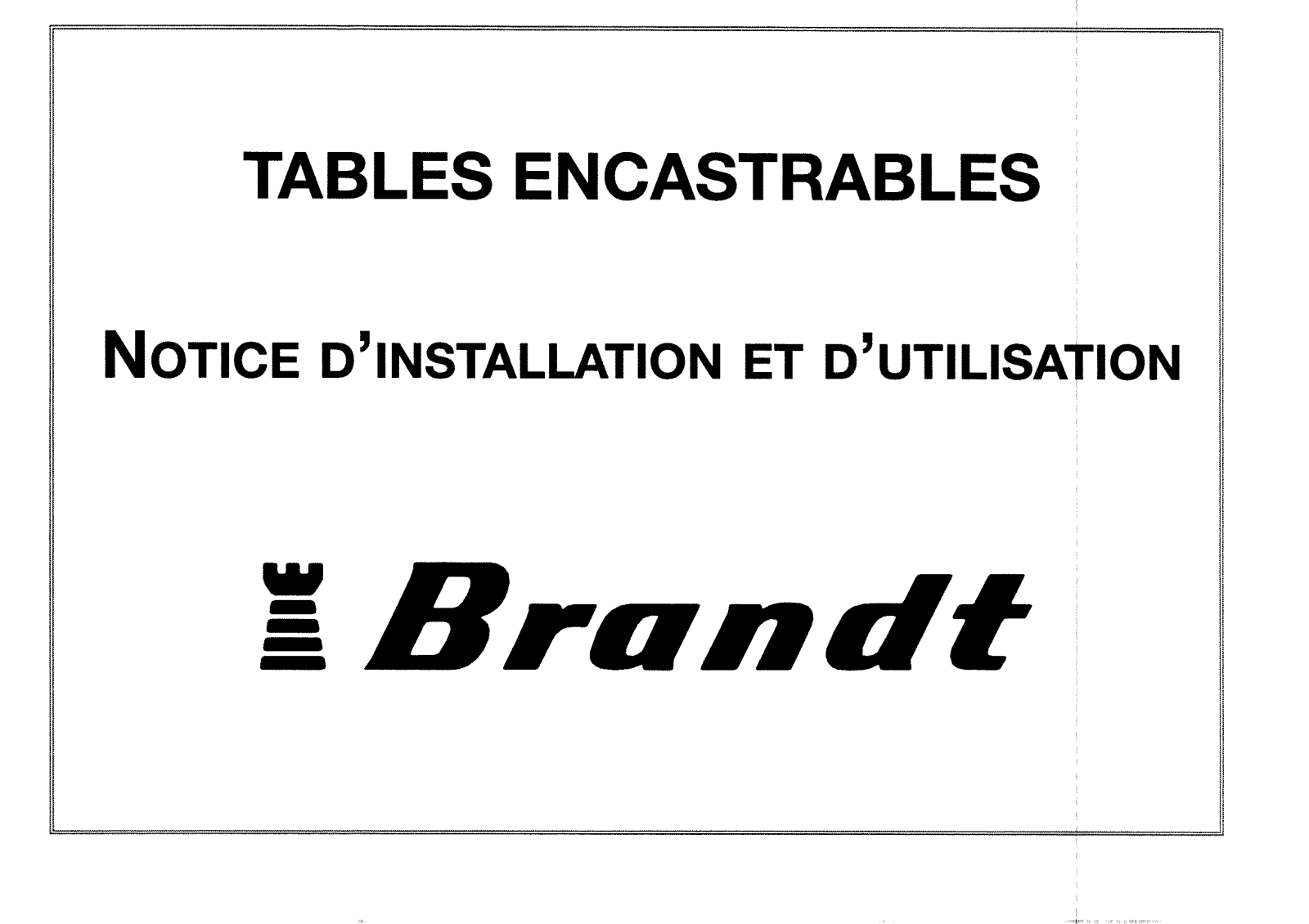 BRANDT BGS60, BGR60B, BG60 User Manual