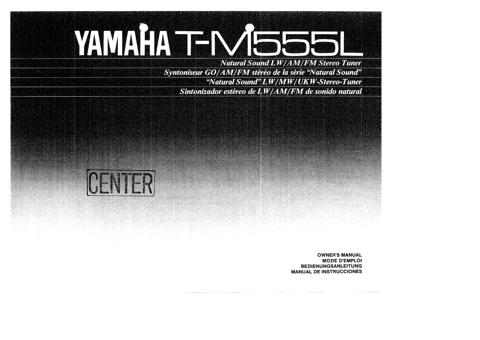 Yamaha TM-555-L Owners manual