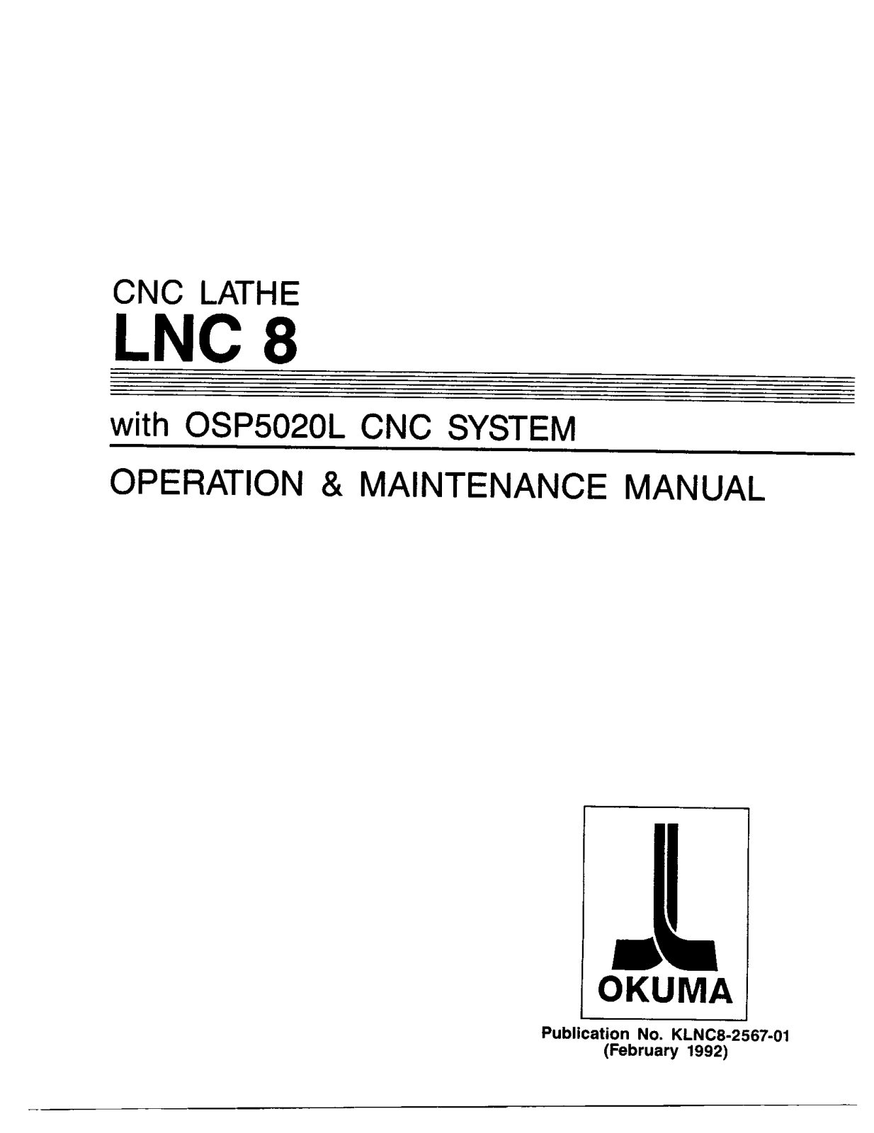 okuma OSP 5020L Maintenance Manual