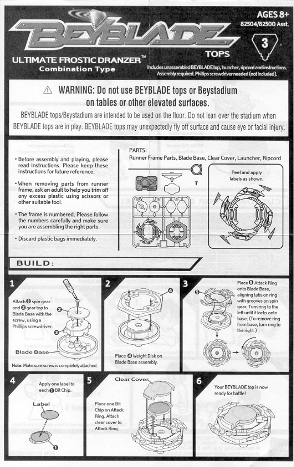 HASBRO Beyblade Tops Ultimate Frostic Dranzer User Manual