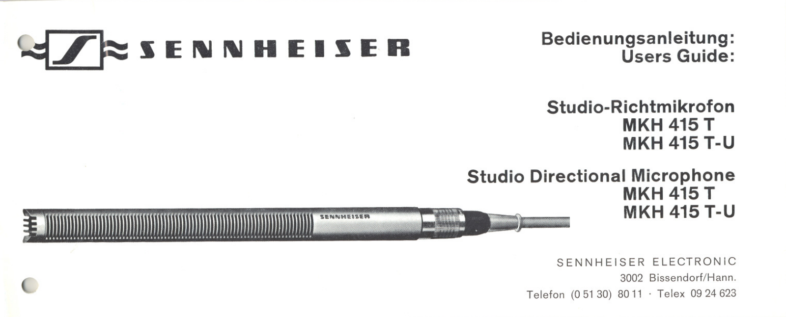 Sennheiser MKH 415 T User Manual - ManualMachine.com