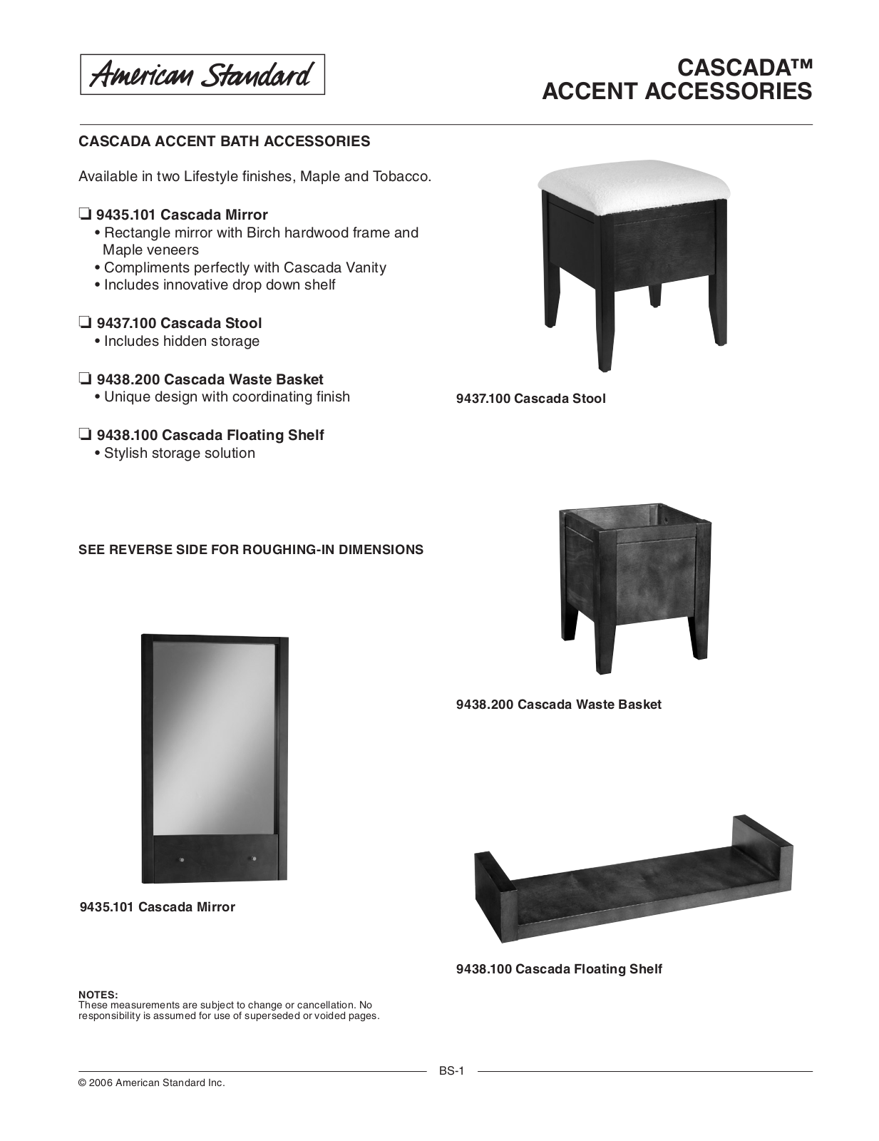 American Standard 9437.100, 9435.101 User Manual