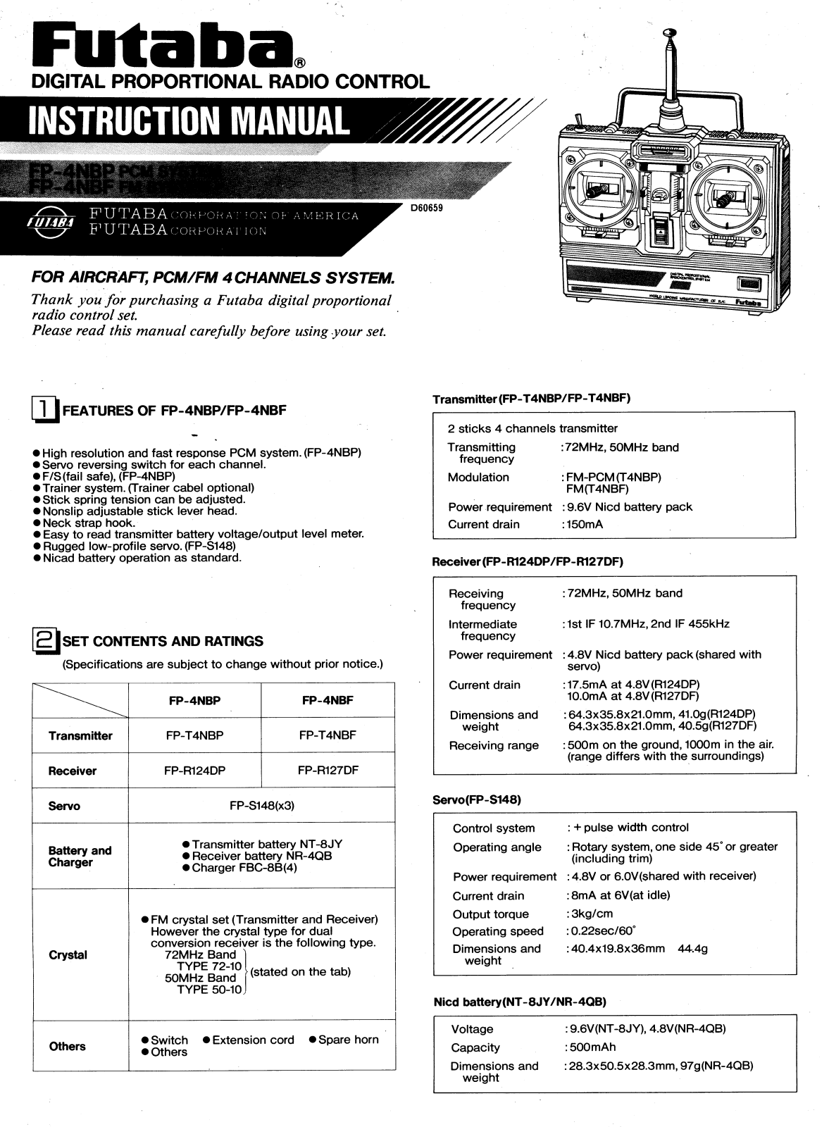 Futaba FP4NBF, FP4NBP User Manual