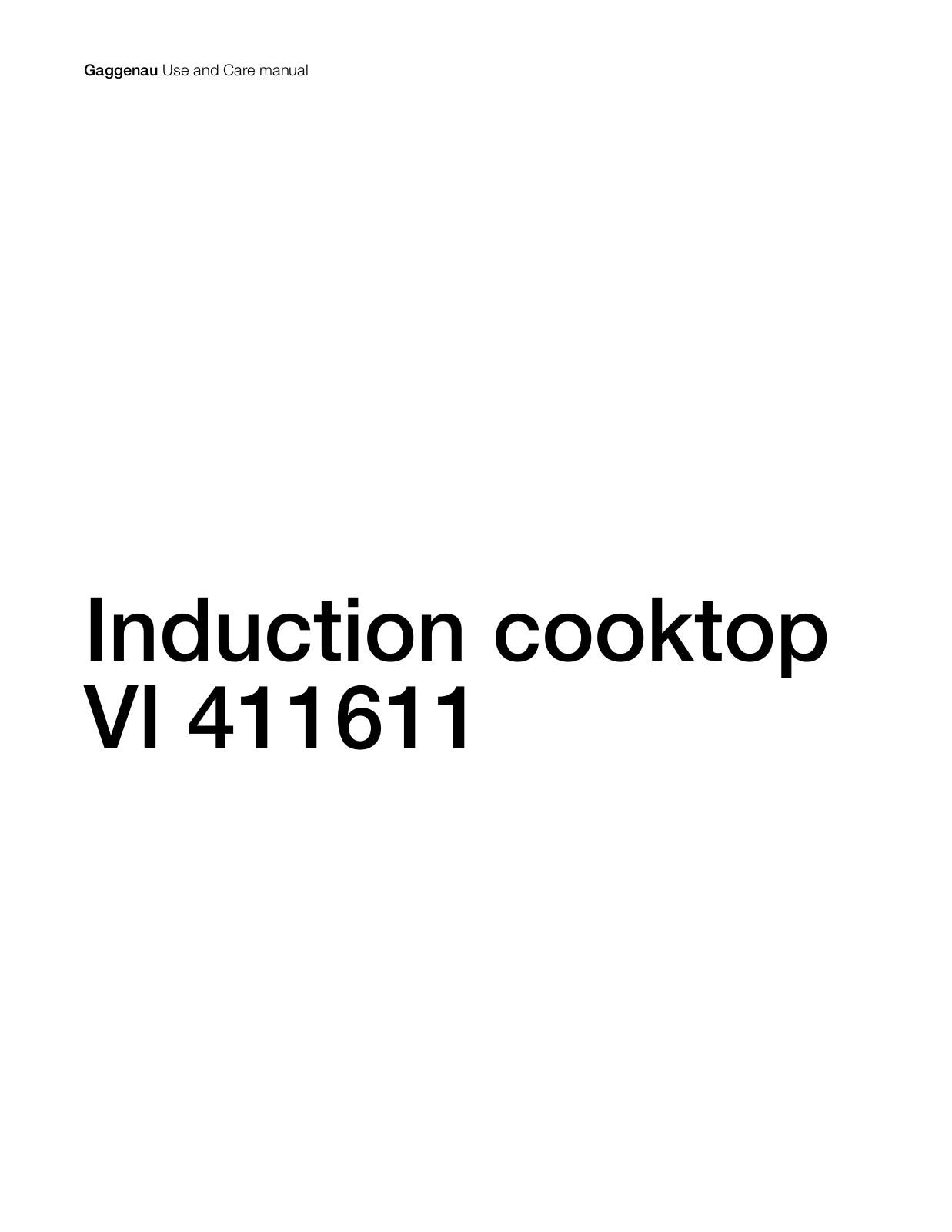 Gaggenau VI 411611 User Manual