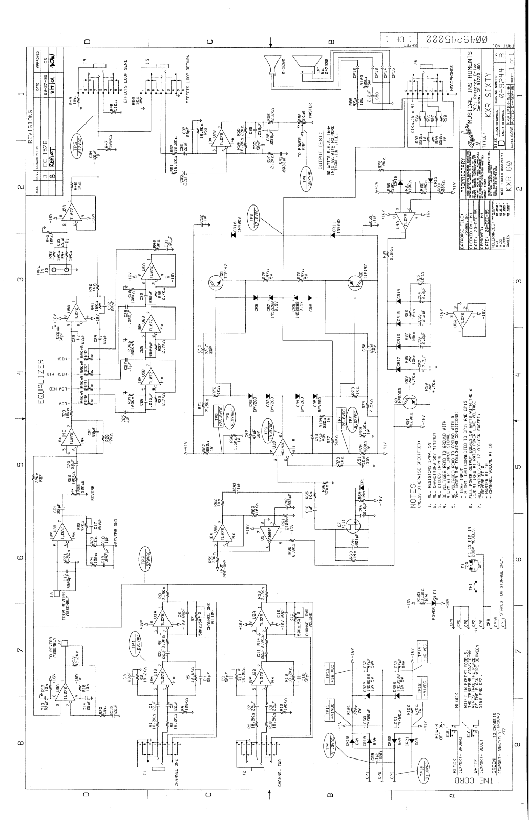 Fender KXR-60 Schematic