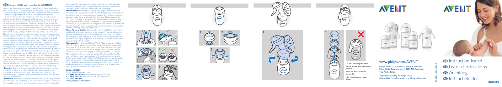 Philips AVENT Flasche User Manual