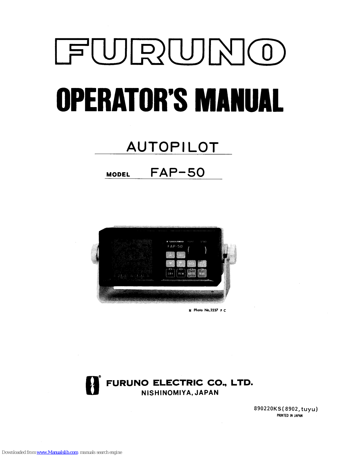 Furuno AutoPilot FAP50 Operator's Manual