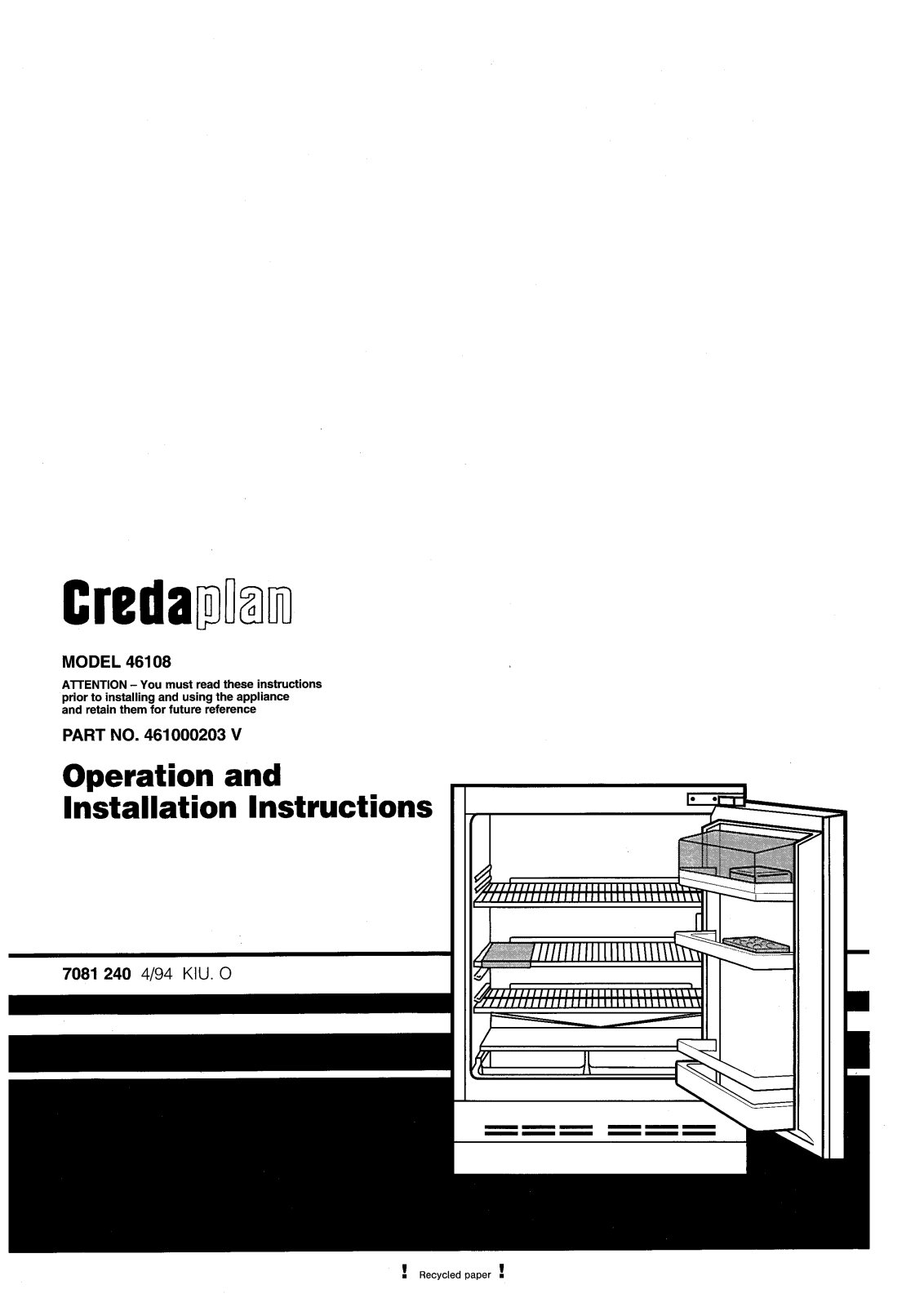 Creda 46108 User Manual