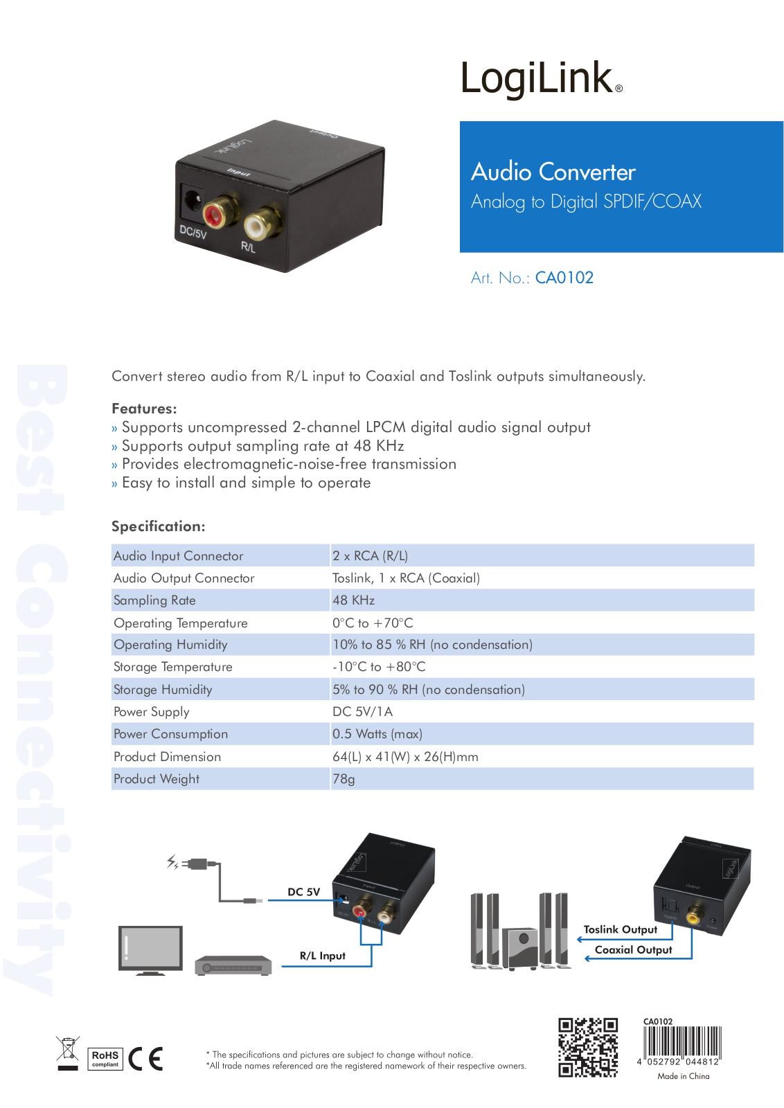 LOGILINK CA0102 Datasheet - ManualMachine.com