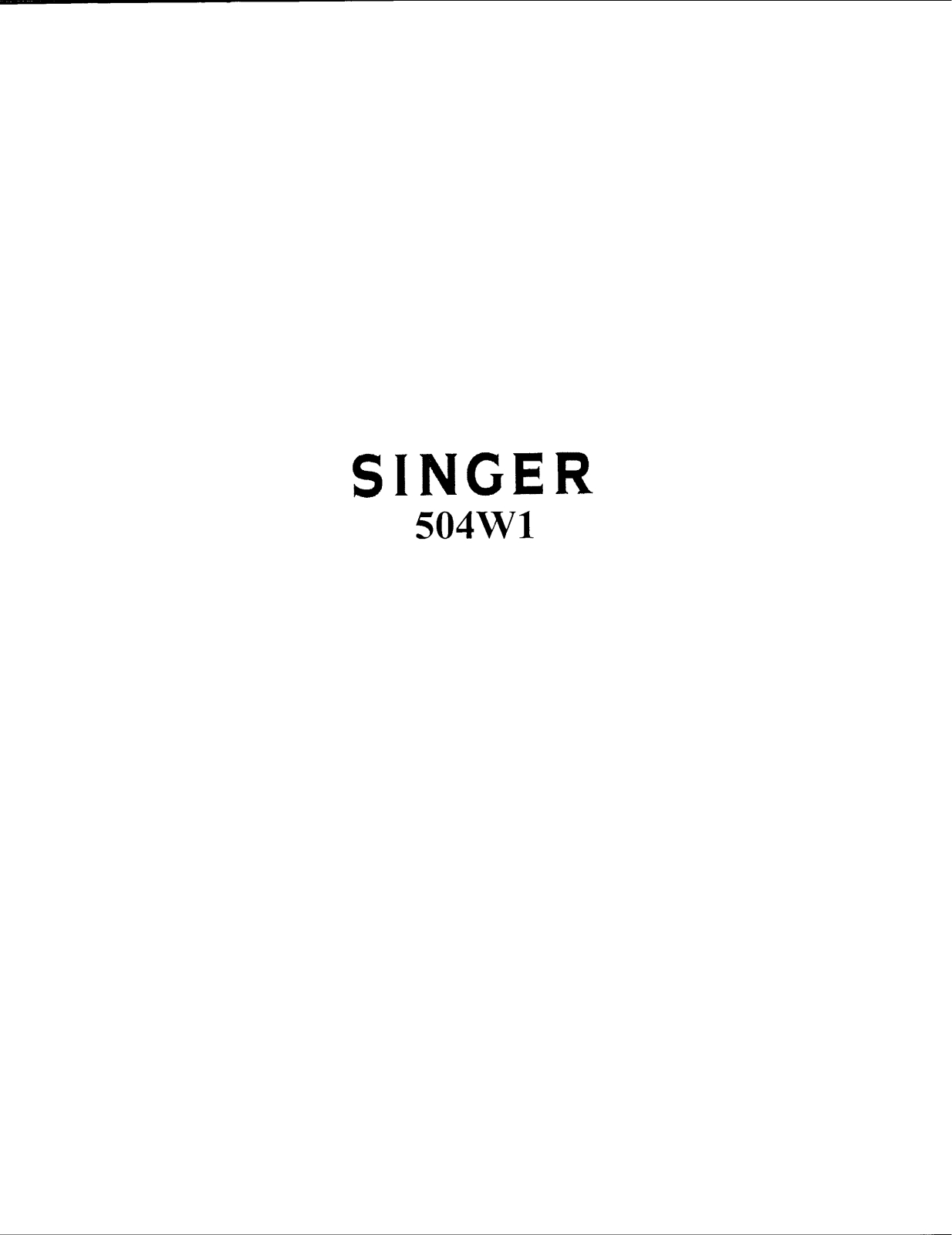 Singer 504W1 Parts List