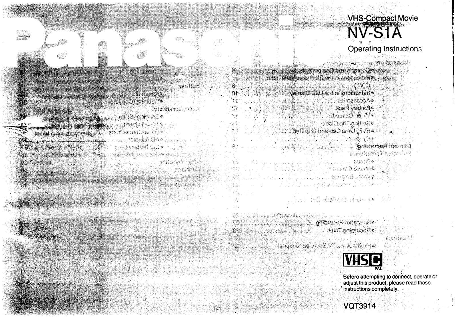 Panasonic NV-S1A User Manual