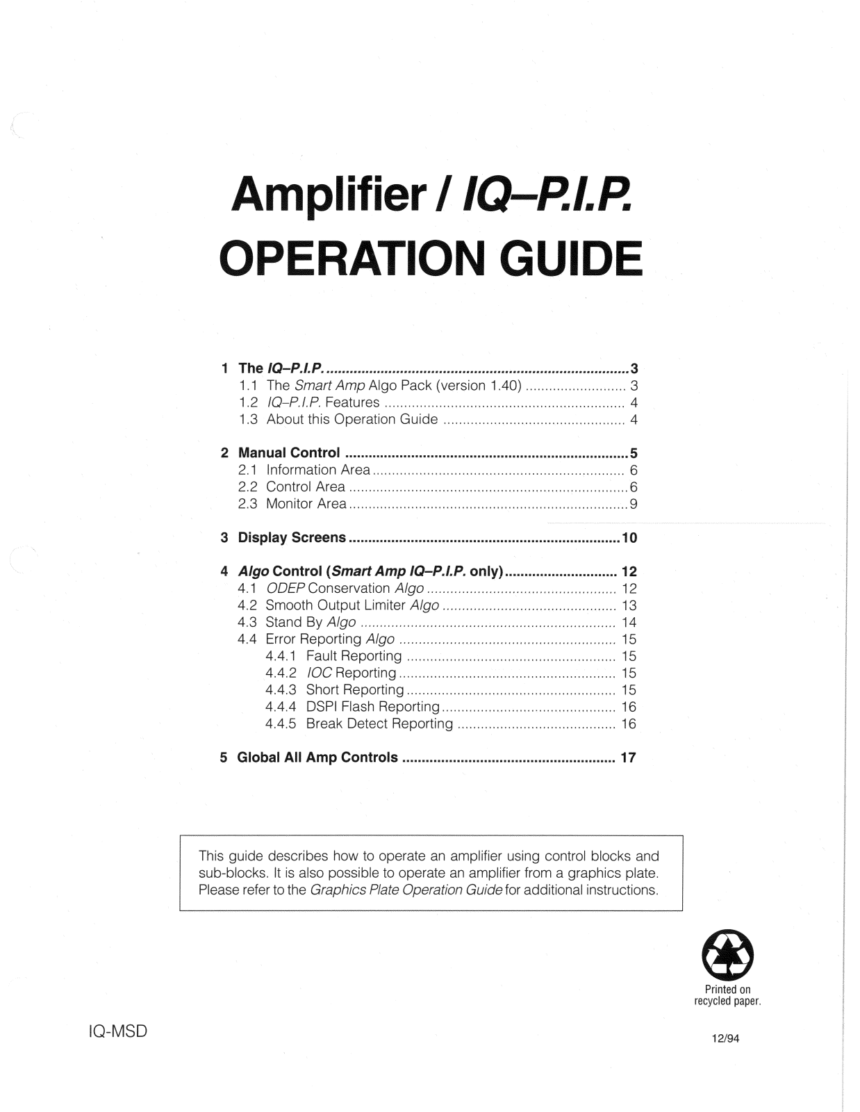 Crown IQPIP Owners manual