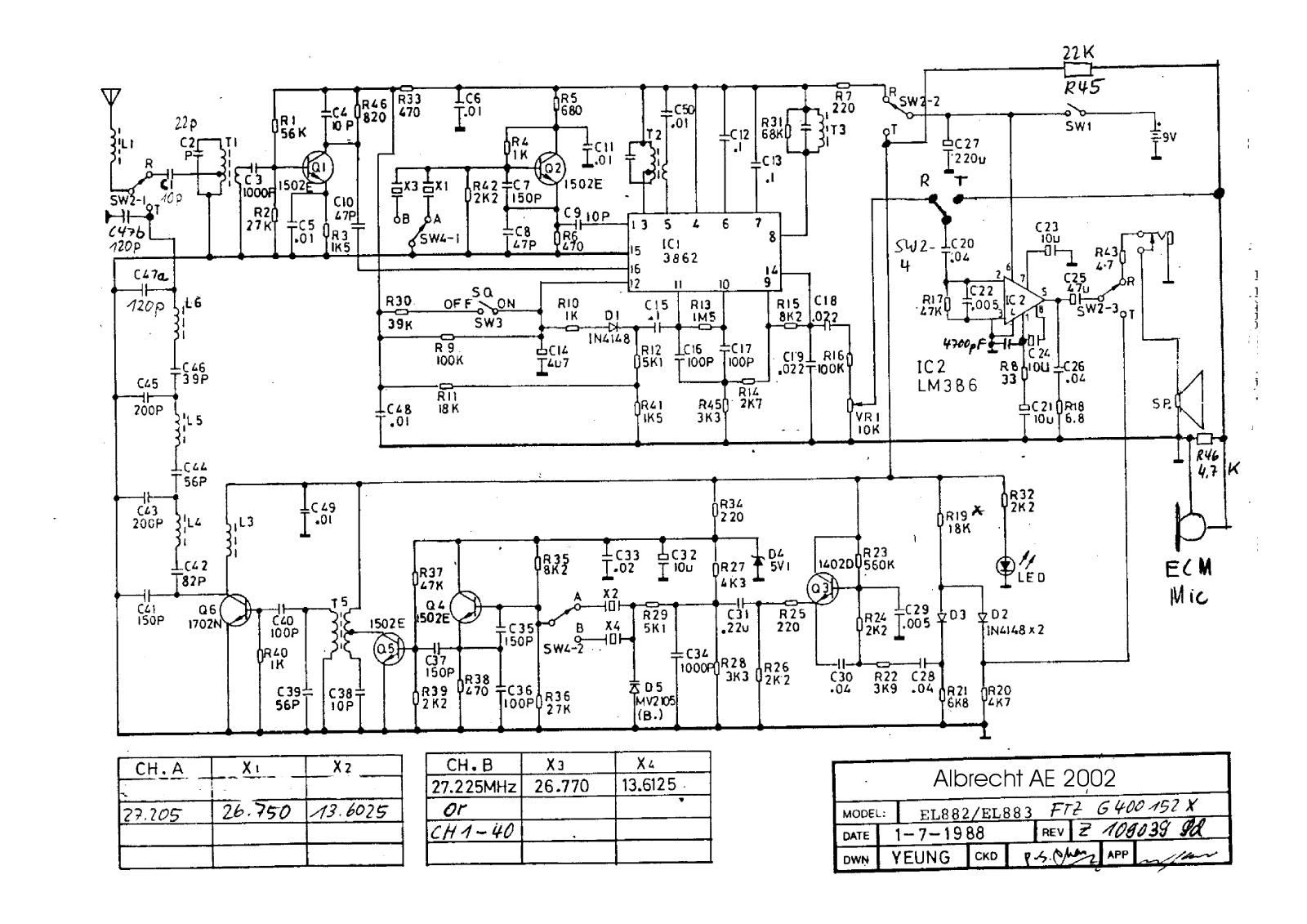 Albrecht AE 2002 Circuit Diagram